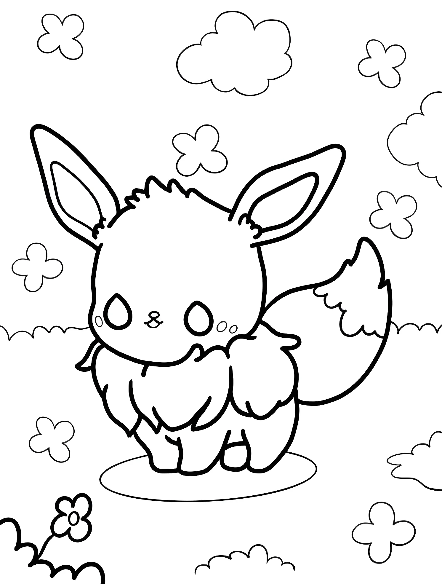 Милый пикачу №5766. Раскраски для мальчиков по категориям. Иви (Eevee).