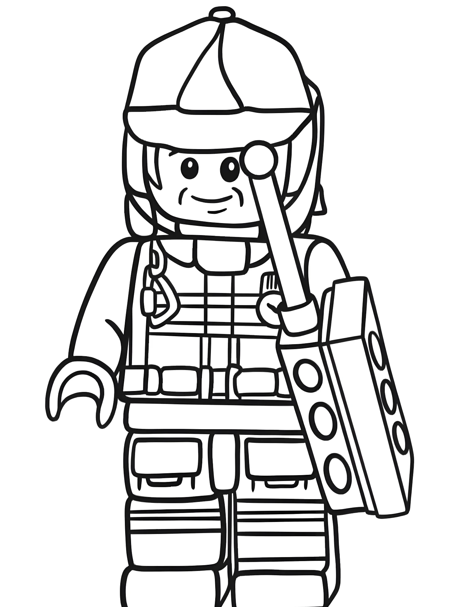 Веселый пожарный Lego №6687. Раскраски для мальчиков по категориям. Лего (LEGO).