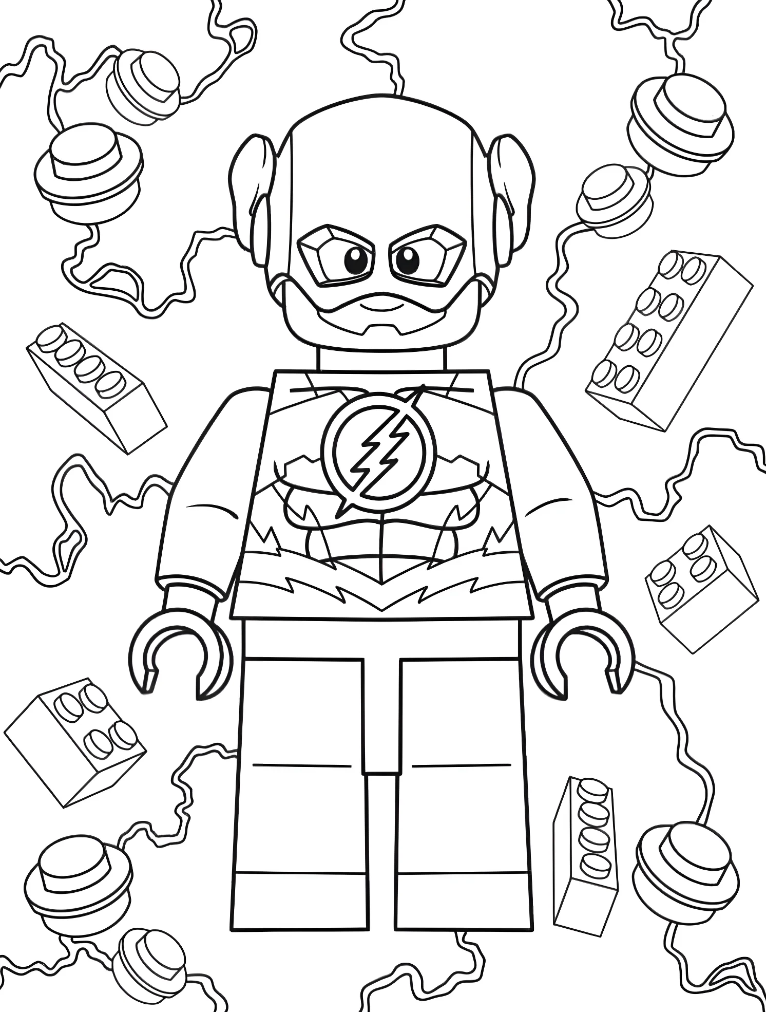 Флэш из Лего №6042. Раскраски для мальчиков по категориям. Флэш (The Flash).