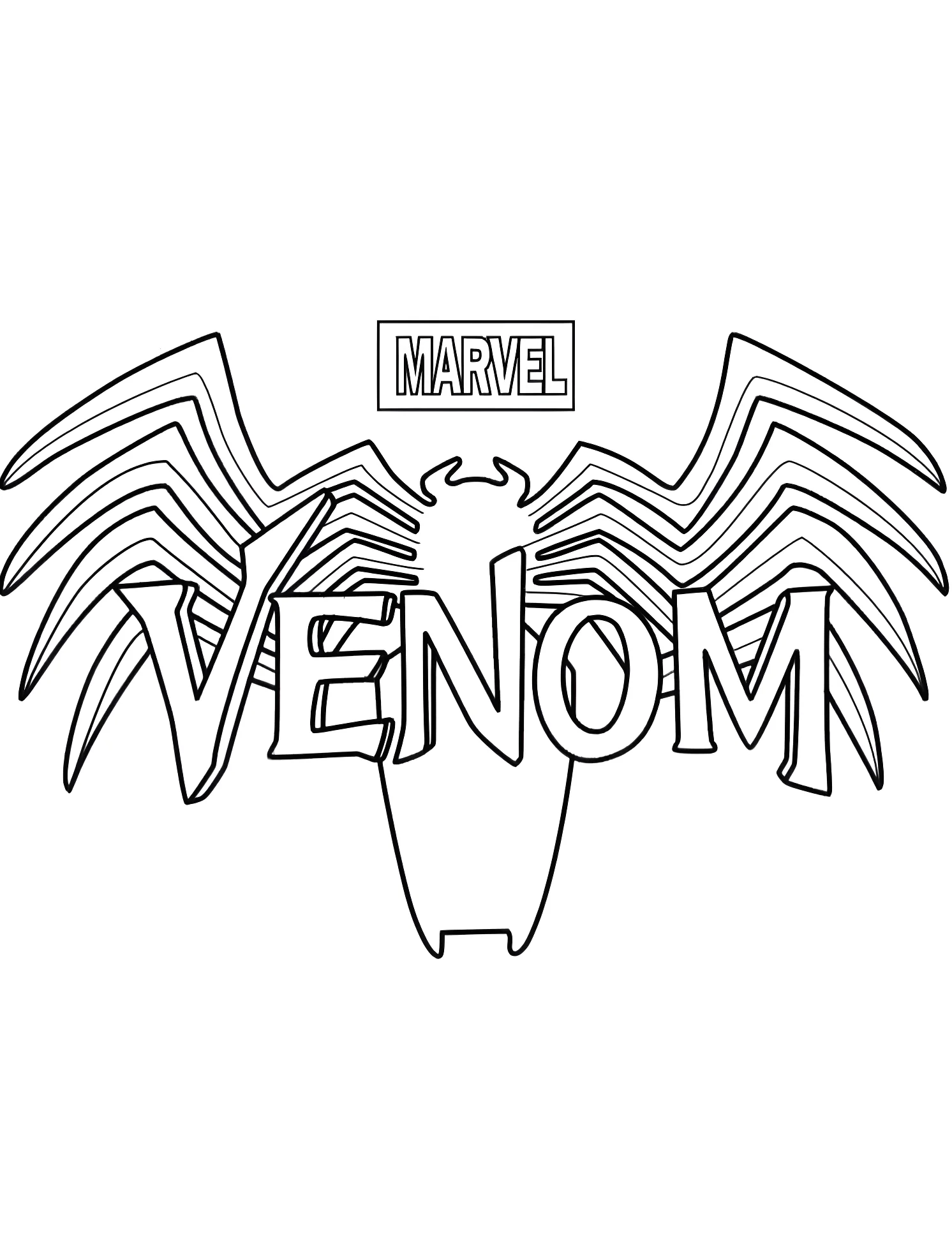 Логотип Веном Marvel №7823. Раскраски для мальчиков по категориям. Веном (Venom).