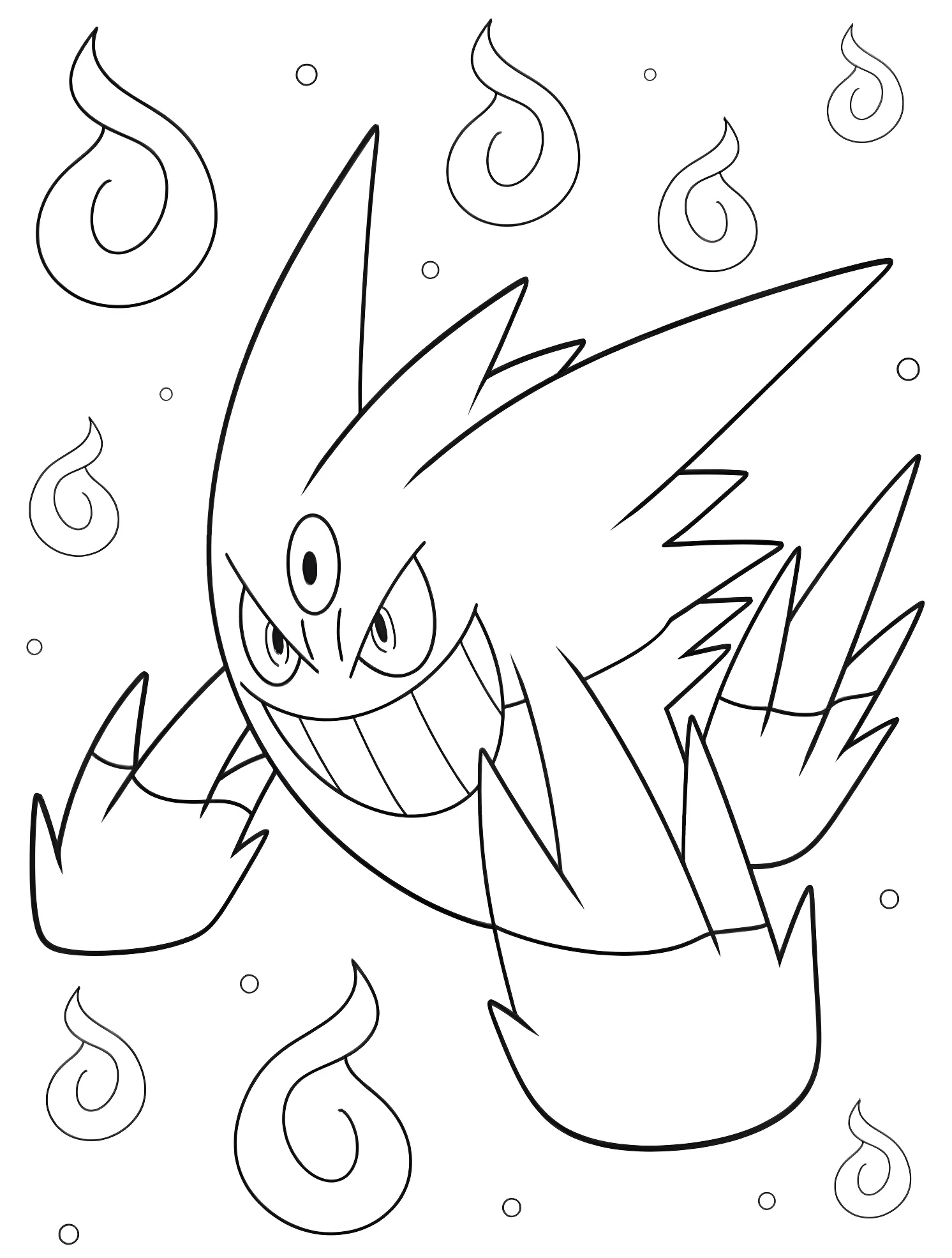 Покемон Генгар №7157. Раскраски для мальчиков по категориям. Покемоны (Pokémon).