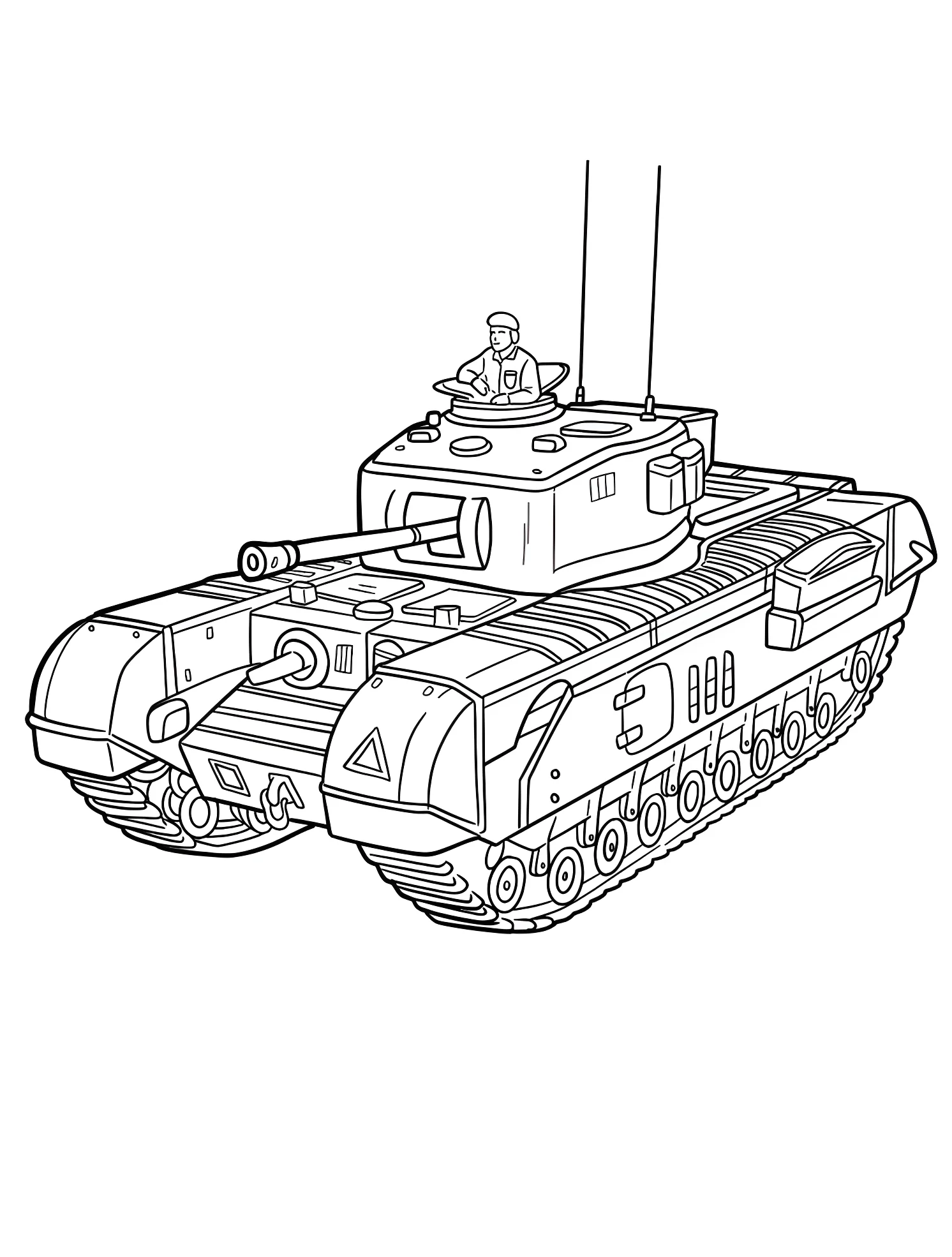 Военный танк №7563. Раскраски для мальчиков по категориям. Танк (Tank).