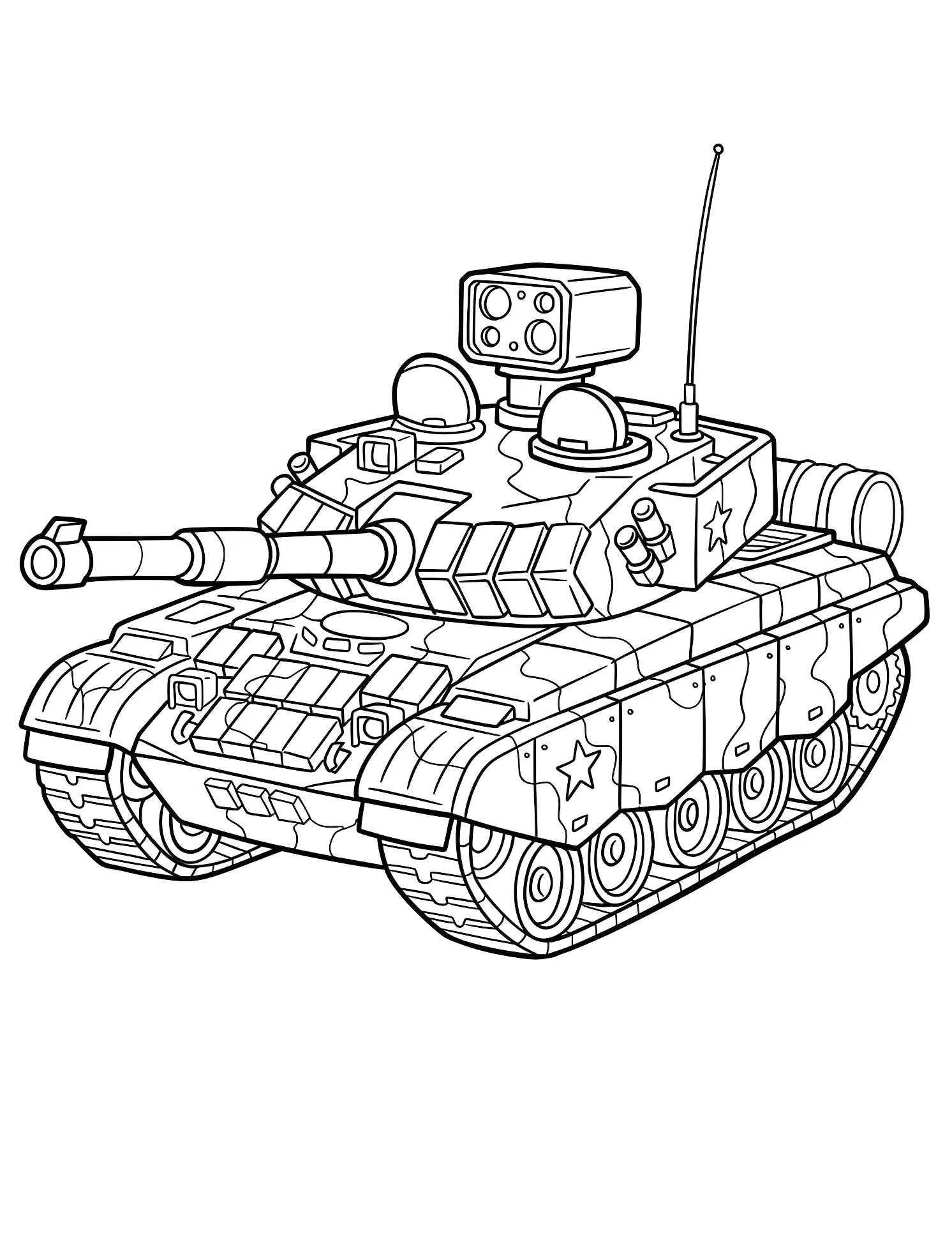 Современный танк №7565. Раскраски для мальчиков по категориям. Танк (Tank).