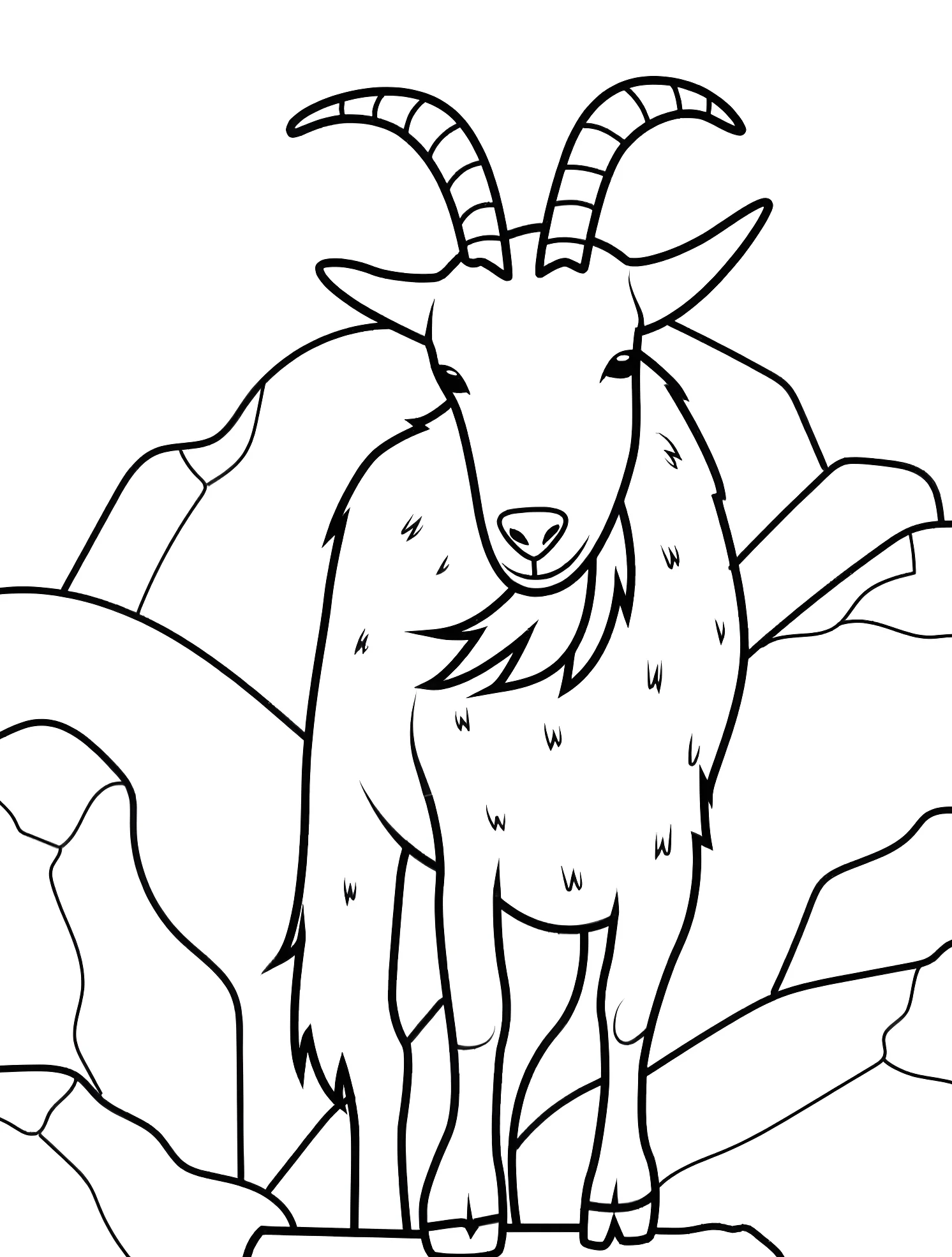 Козёл горный №6140. Раскраски для мальчиков по категориям. Коза (Goat).