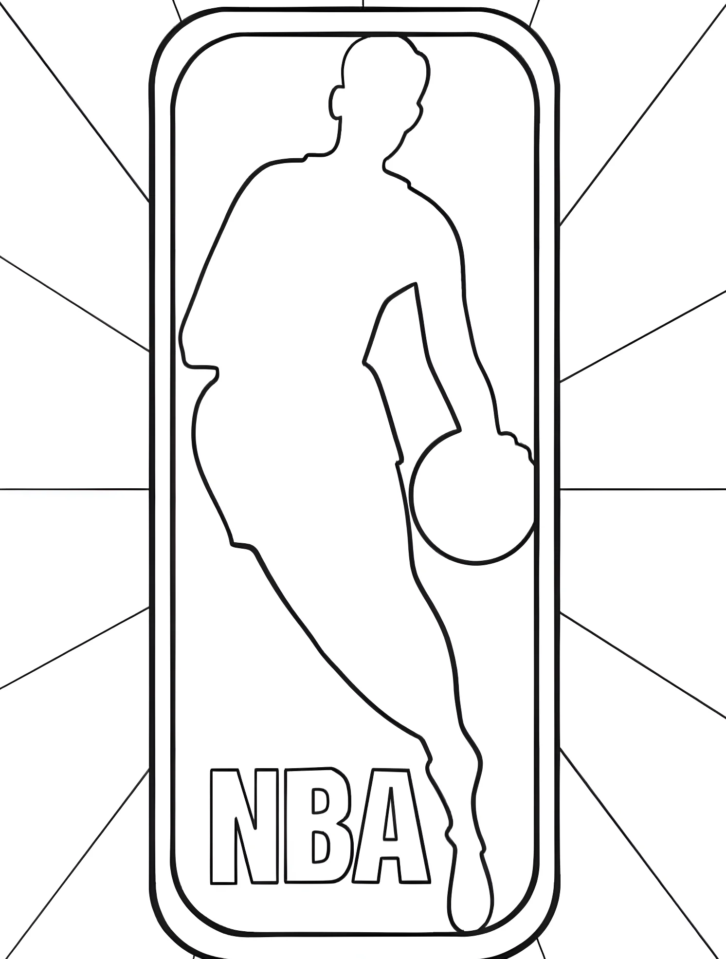 Логотип NBA для творчества и игр №4886. Раскраски для мальчиков по категориям. Баскетбол (Basketball).