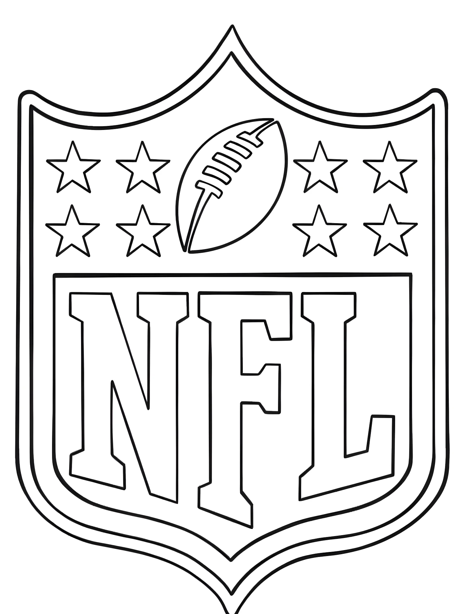 Логотип NFL с мячом и звездами №6081. Раскраски для мальчиков по категориям. Футбол (Football).