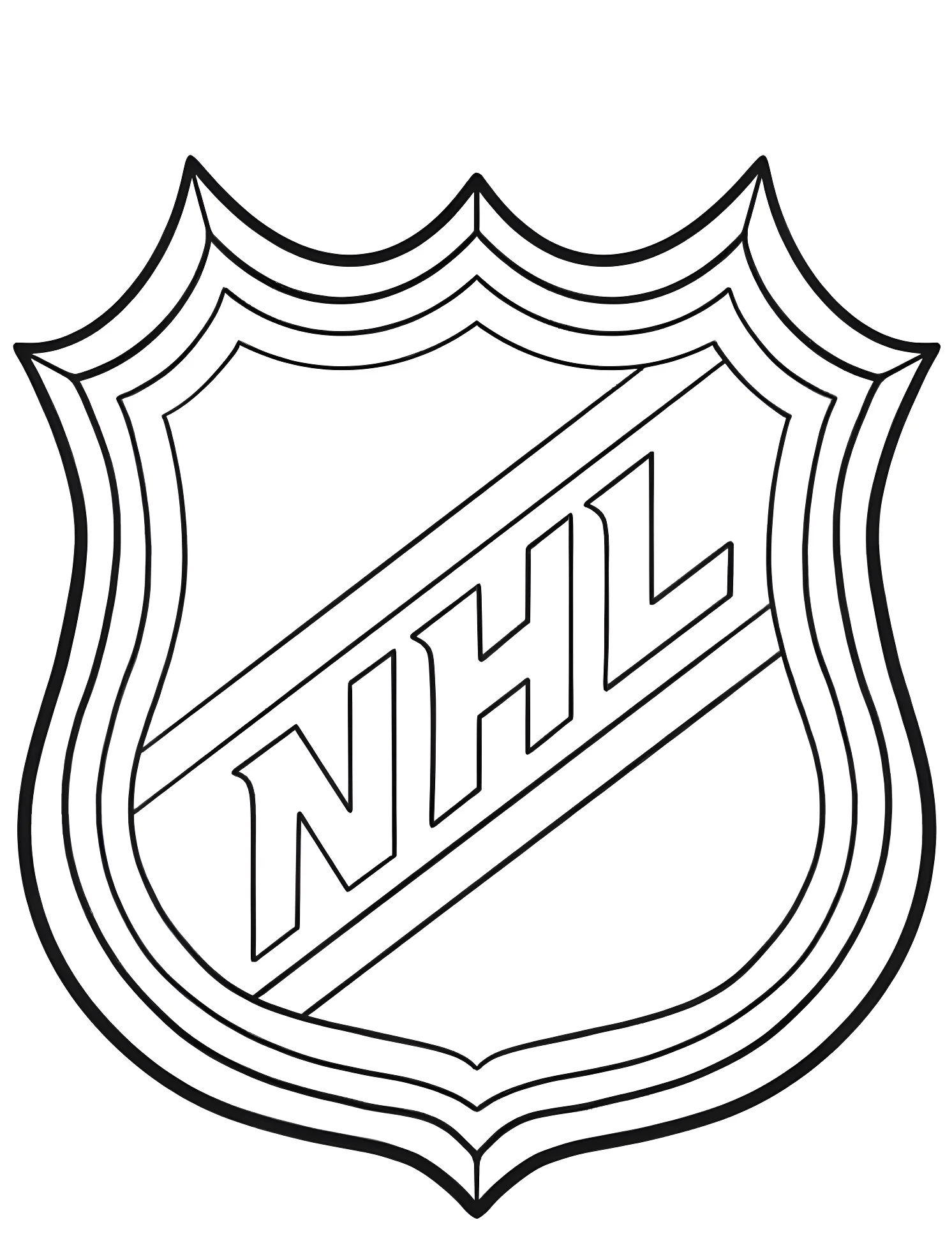 Логотип NHL для фанатов хоккея №6370. Раскраски для мальчиков по категориям. Хоккей (Hockey).