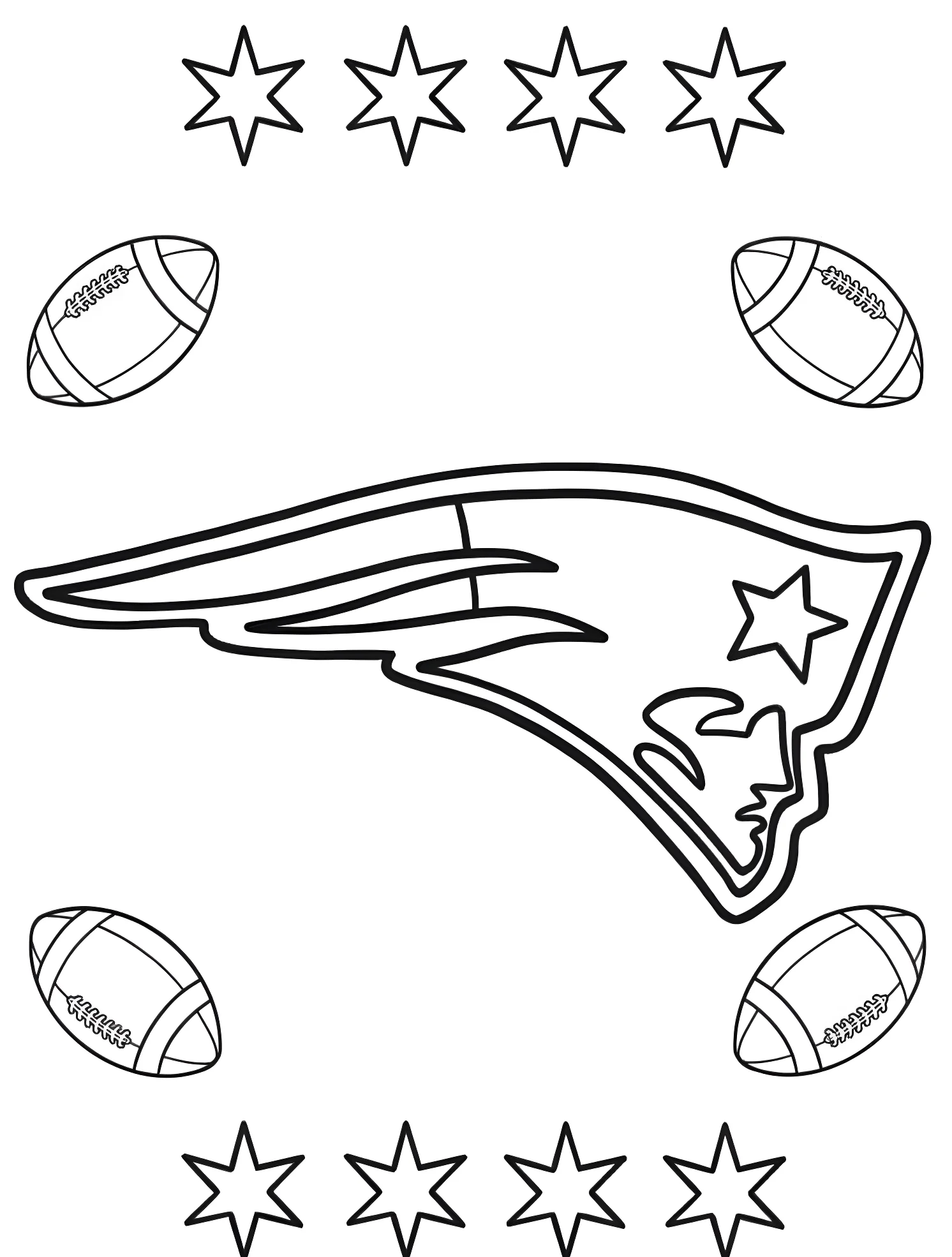 Логотип New England Patriots №6077. Раскраски для мальчиков по категориям. Футбол (Football).