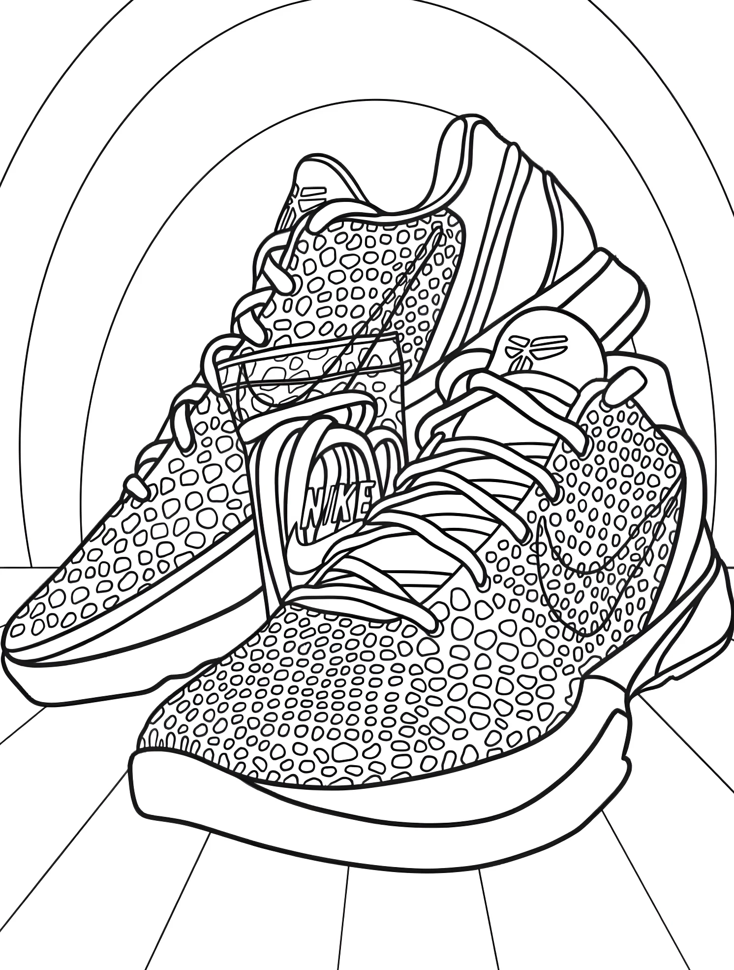 Кроссовки Nike для творчества и раскрашивания №7352. Раскраски для мальчиков по категориям. Обувь.