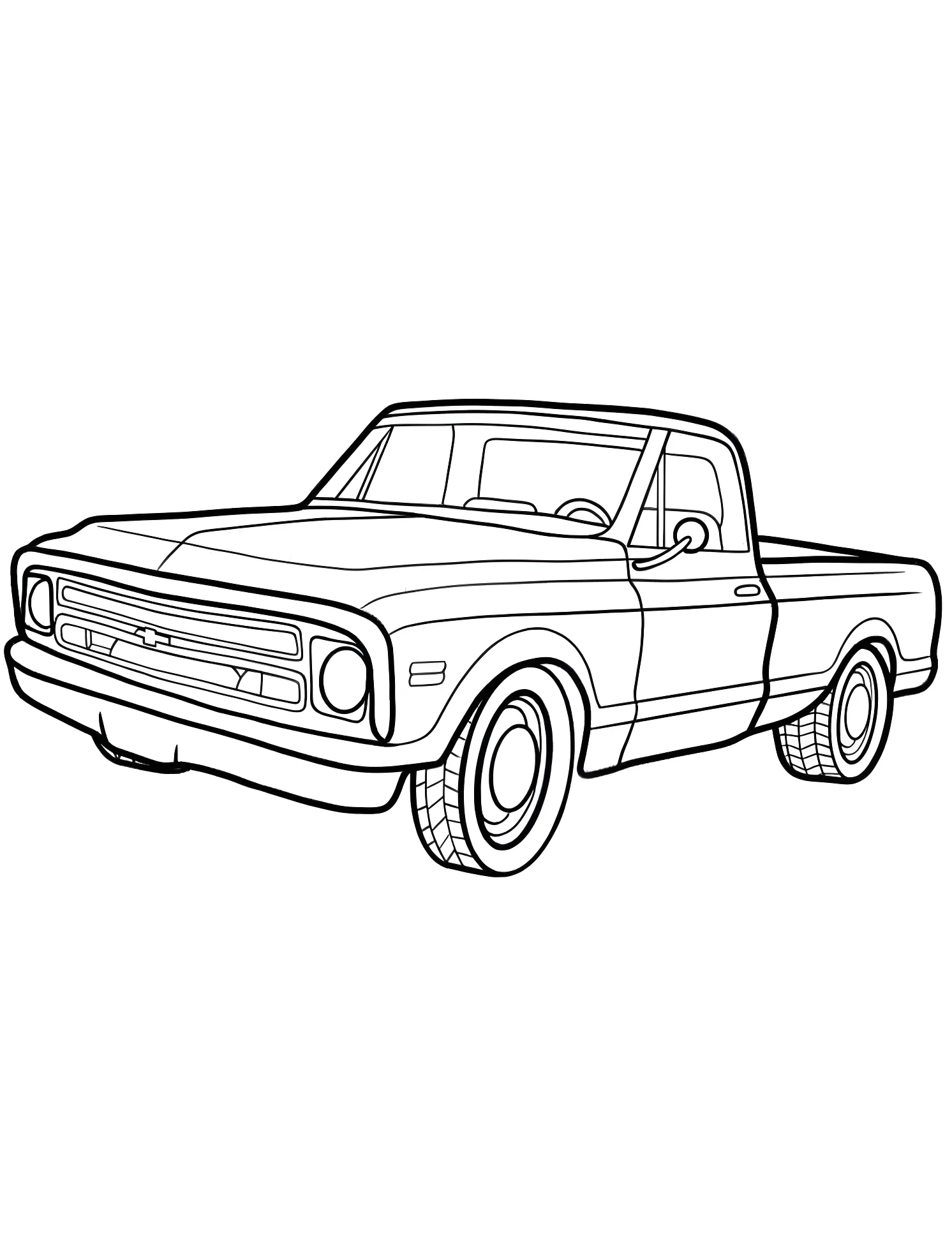 Винтажный пикап Chevrolet №7761. Раскраски для мальчиков по категориям. Грузовик (Truck).