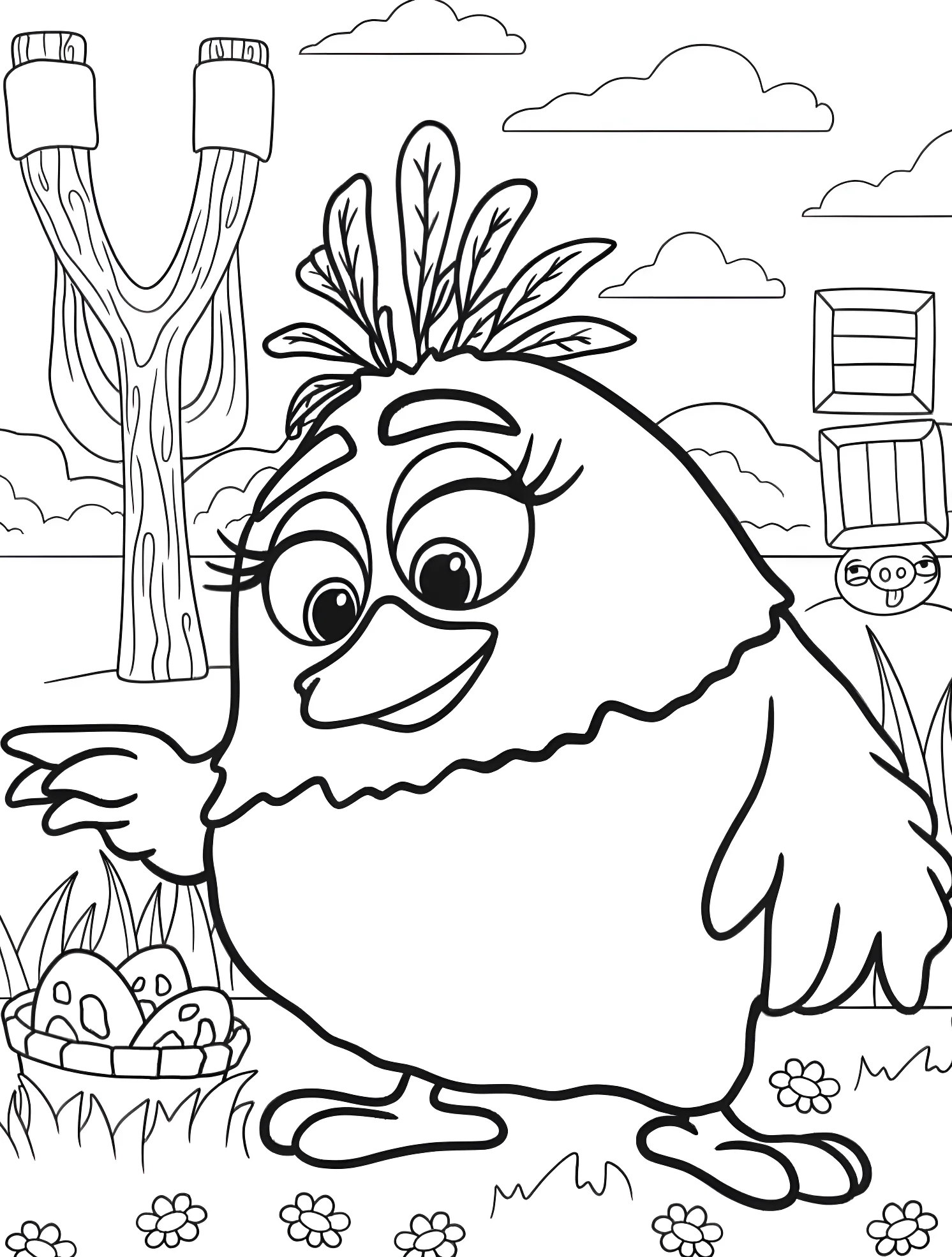 Веселый Angry Bird Олив №4799. Раскраски для мальчиков по категориям. Angry Birds.