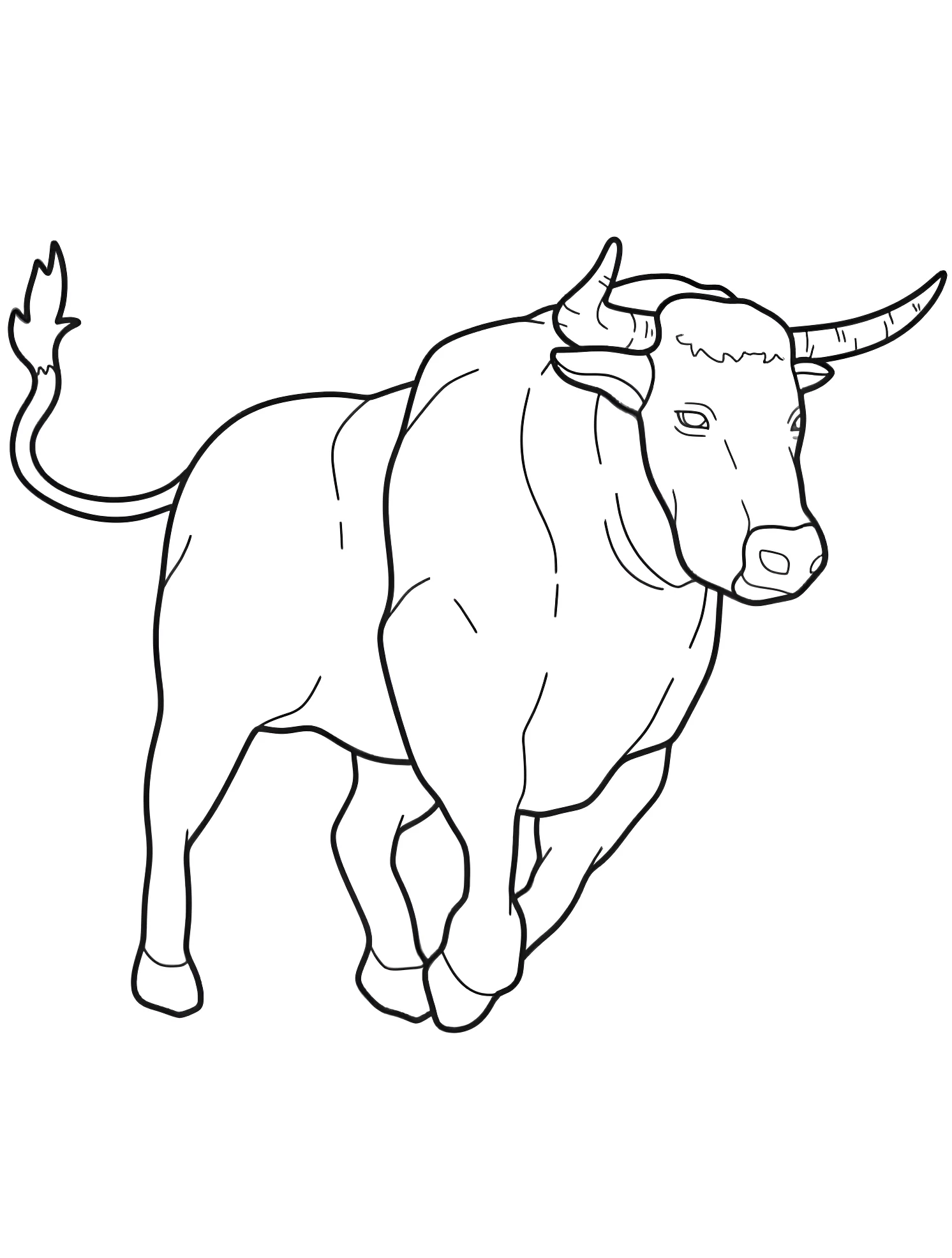 Бегающий бык №5047. Раскраски для мальчиков по категориям. Бык (Bull).