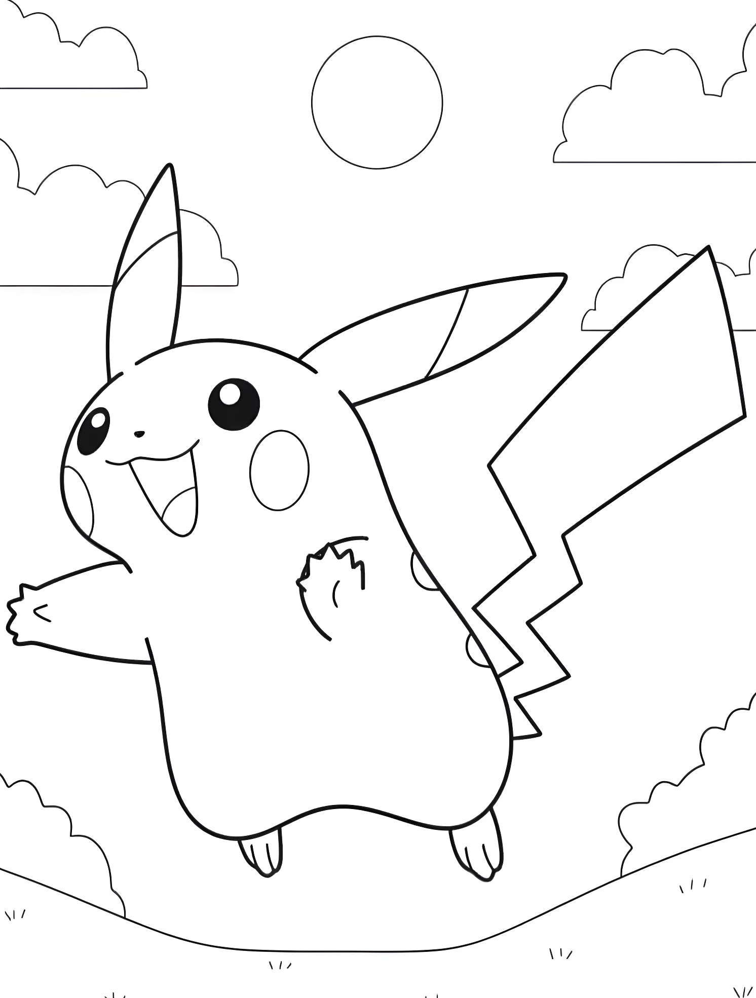 Весёлый Пикачу №7033. Раскраски для мальчиков по категориям. Пикачу (Pikachu).