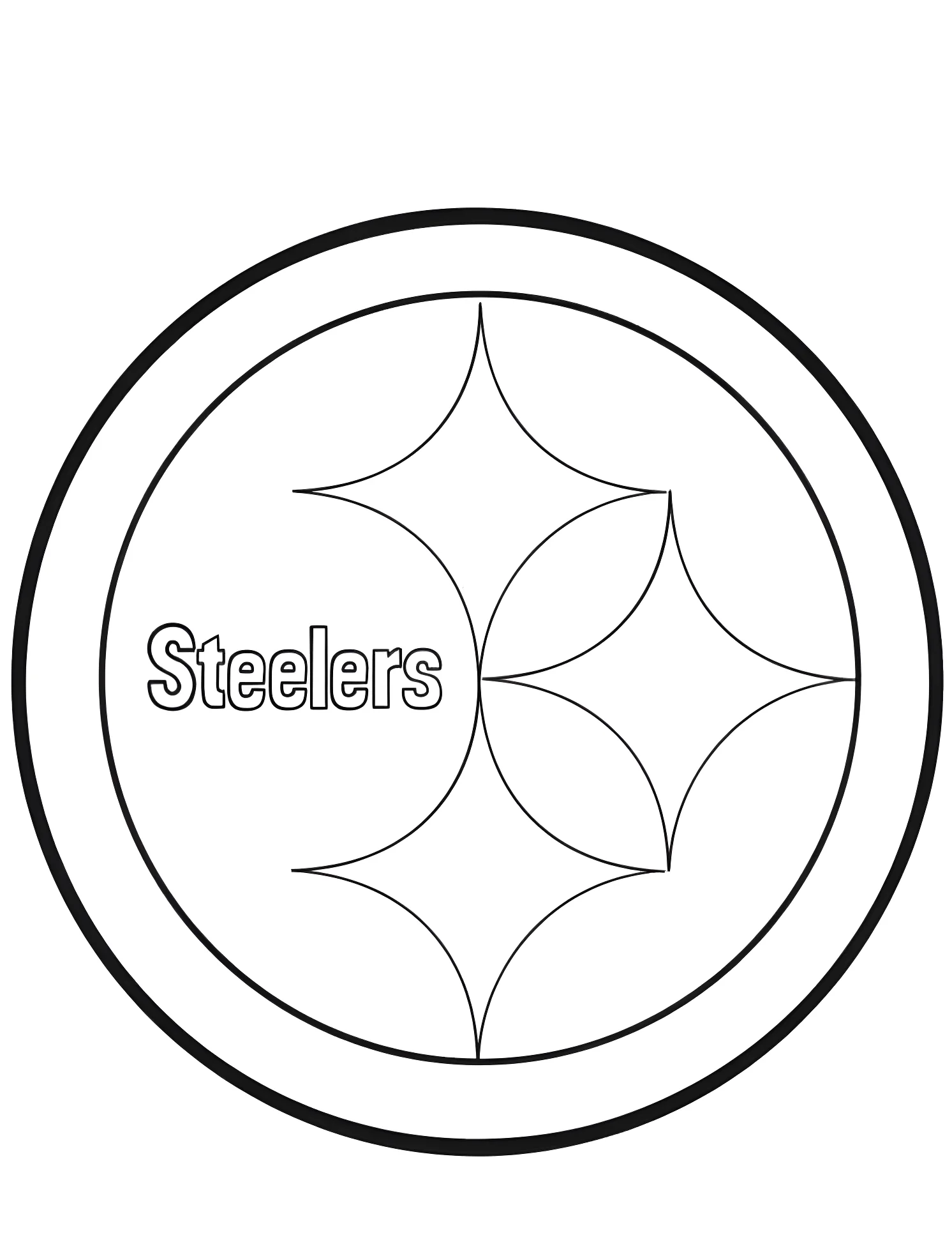 Логотип футбольной команды Steelers №6090. Раскраски для мальчиков по категориям. Футбол (Football).
