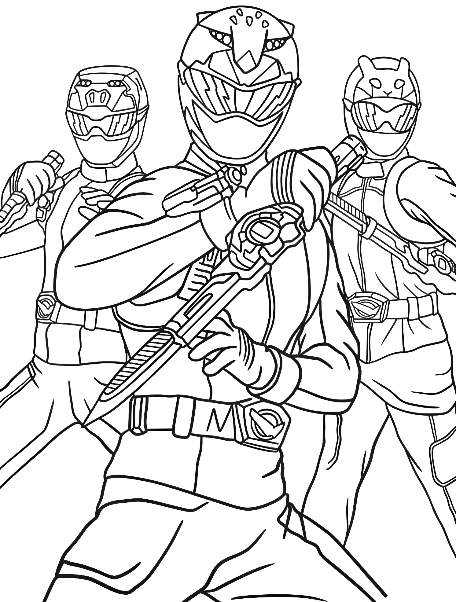 Команда Power Rangers №7255. Раскраски для мальчиков по категориям. Могучие рейнджеры (Power Rangers).