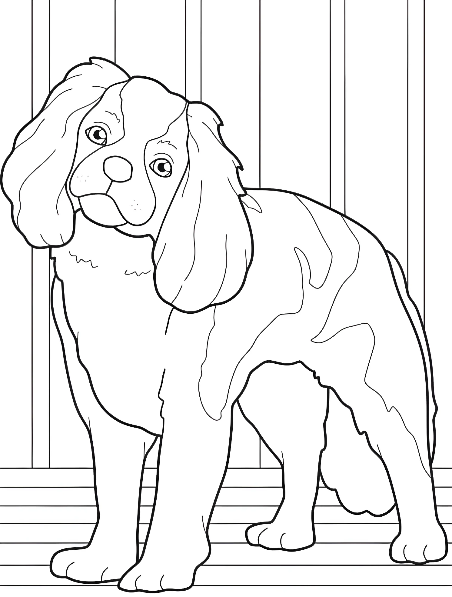 Милый спаниель №5598. Раскраски для мальчиков по категориям. Собаки (Dog).