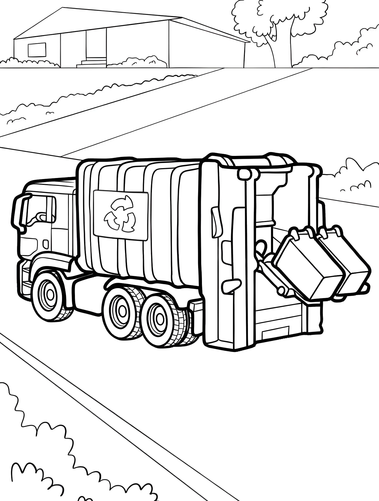 Мусоровоз №7763. Раскраски для мальчиков по категориям. Грузовик (Truck).