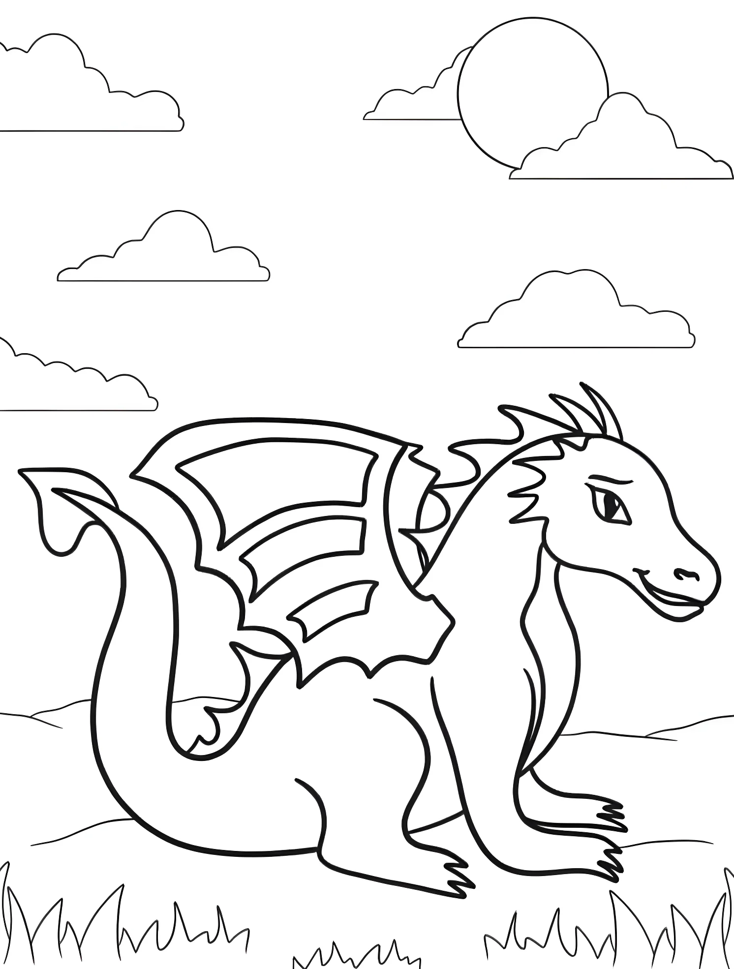 Милый дракончик №5709. Раскраски для мальчиков по категориям. Дракон (Dragon).