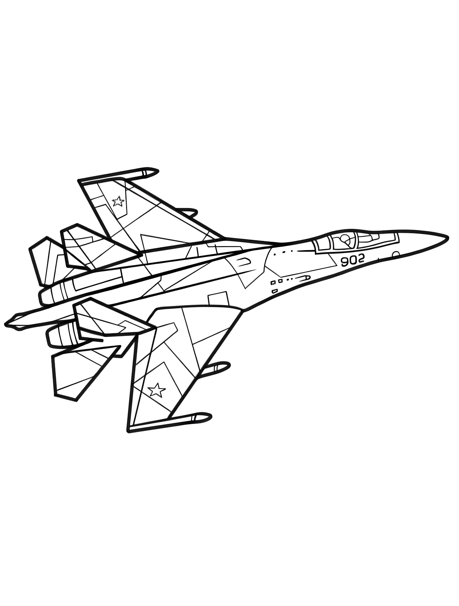Сухой Су-35 — российский истребитель №6447. Раскраски для мальчиков по категориям. Самолёт (Jet).