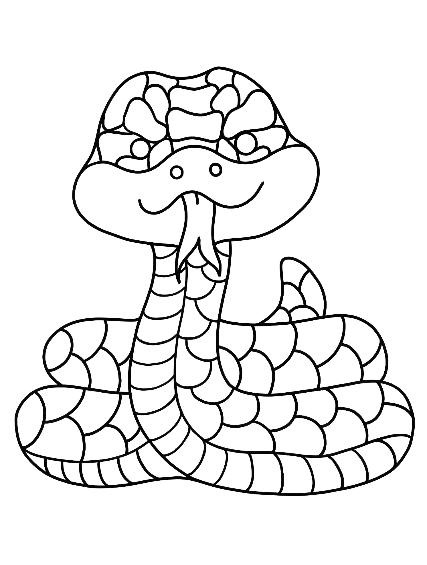 Веселая змея №7426. Раскраски для мальчиков по категориям. Змея (Snake).