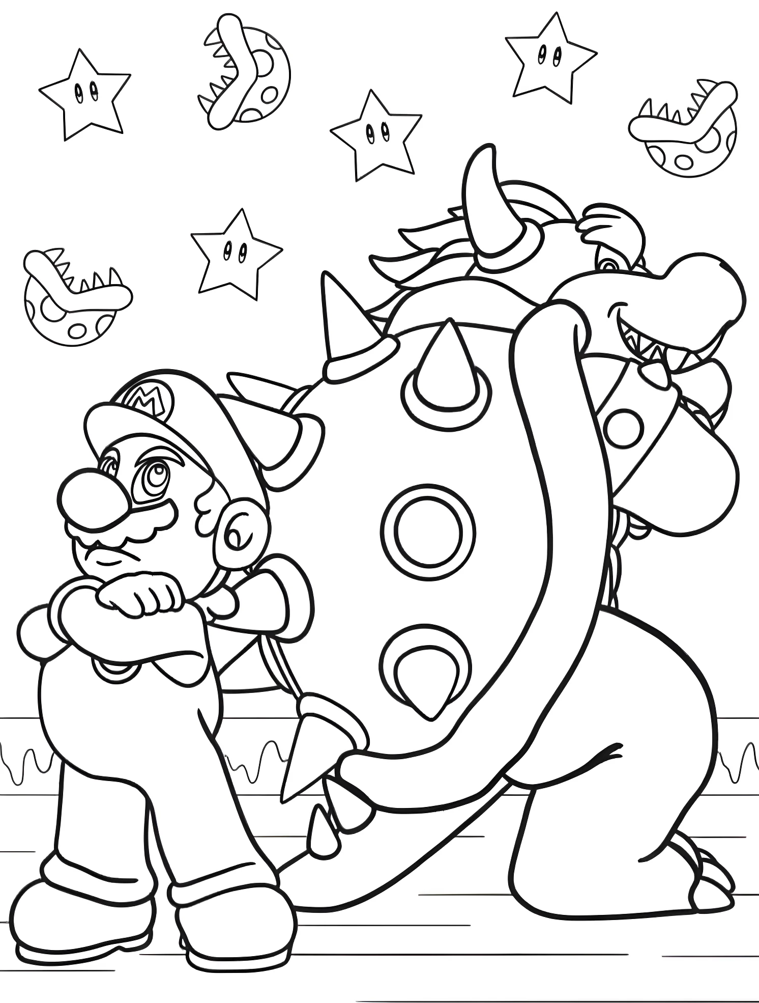 Марио и Боузер №4994. Раскраски для мальчиков по категориям. Баузер (Bowser).