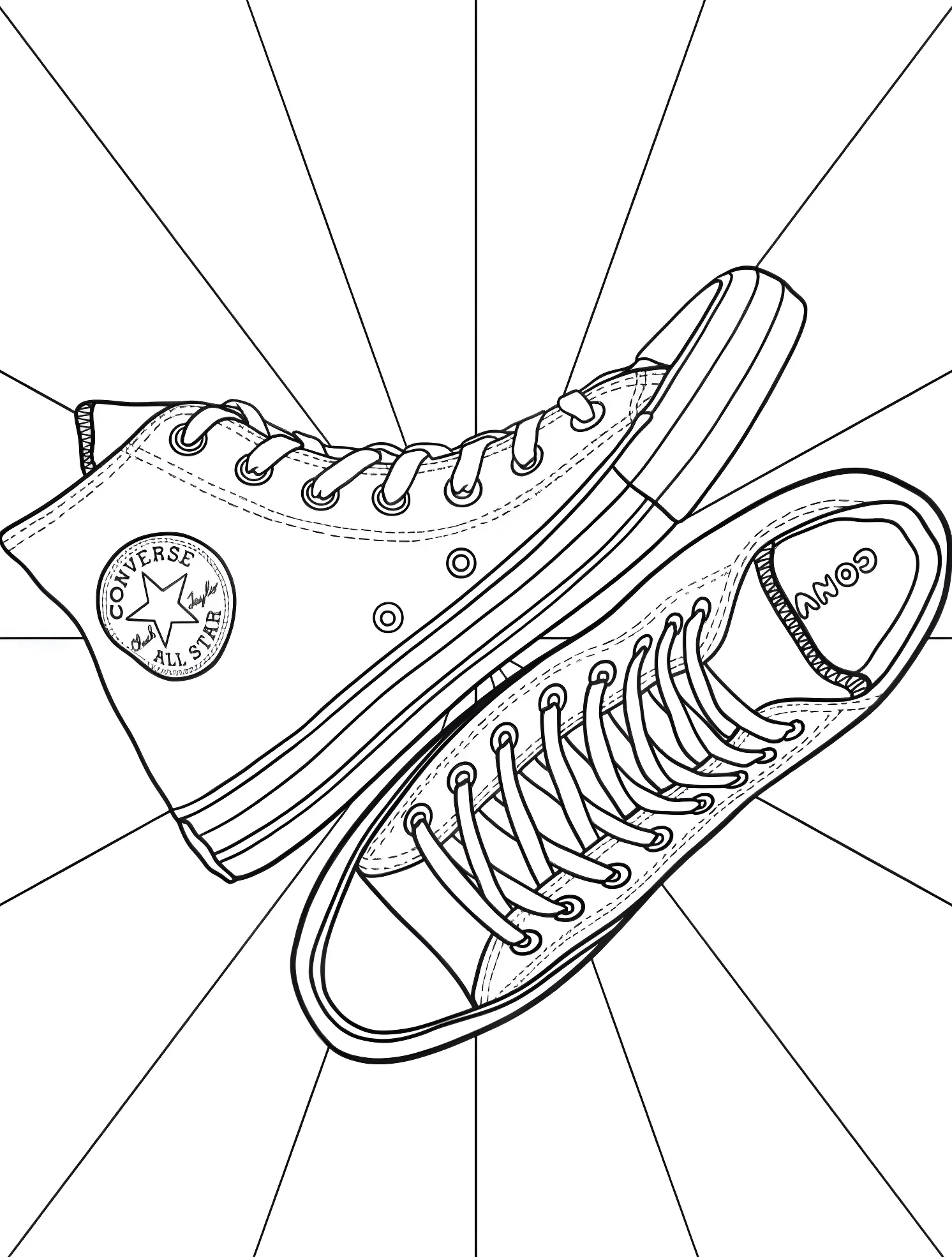 Кеды Converse для творчества №7356. Раскраски для мальчиков по категориям. Обувь.
