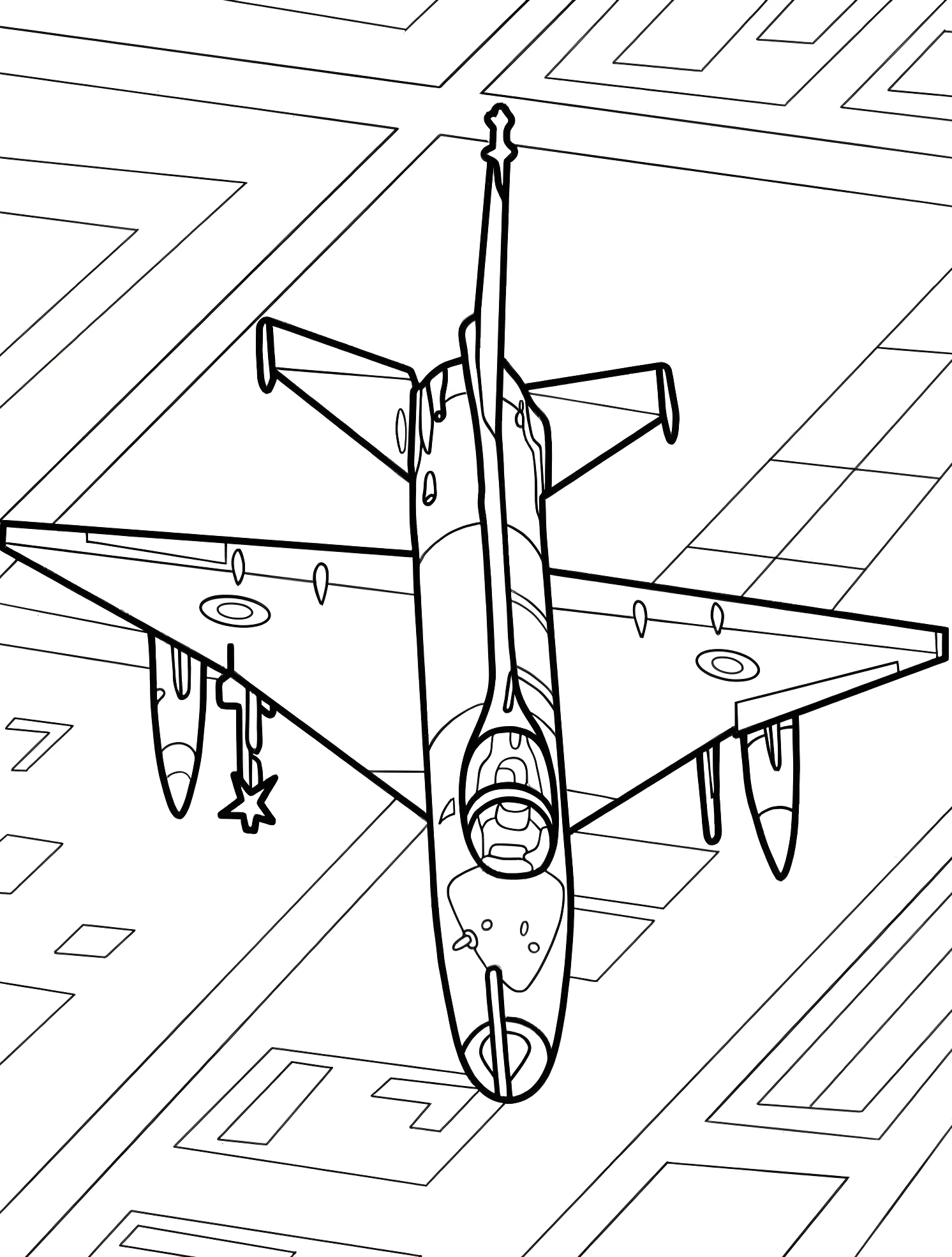 Военный самолет №6450. Раскраски для мальчиков по категориям. Самолёт (Jet).