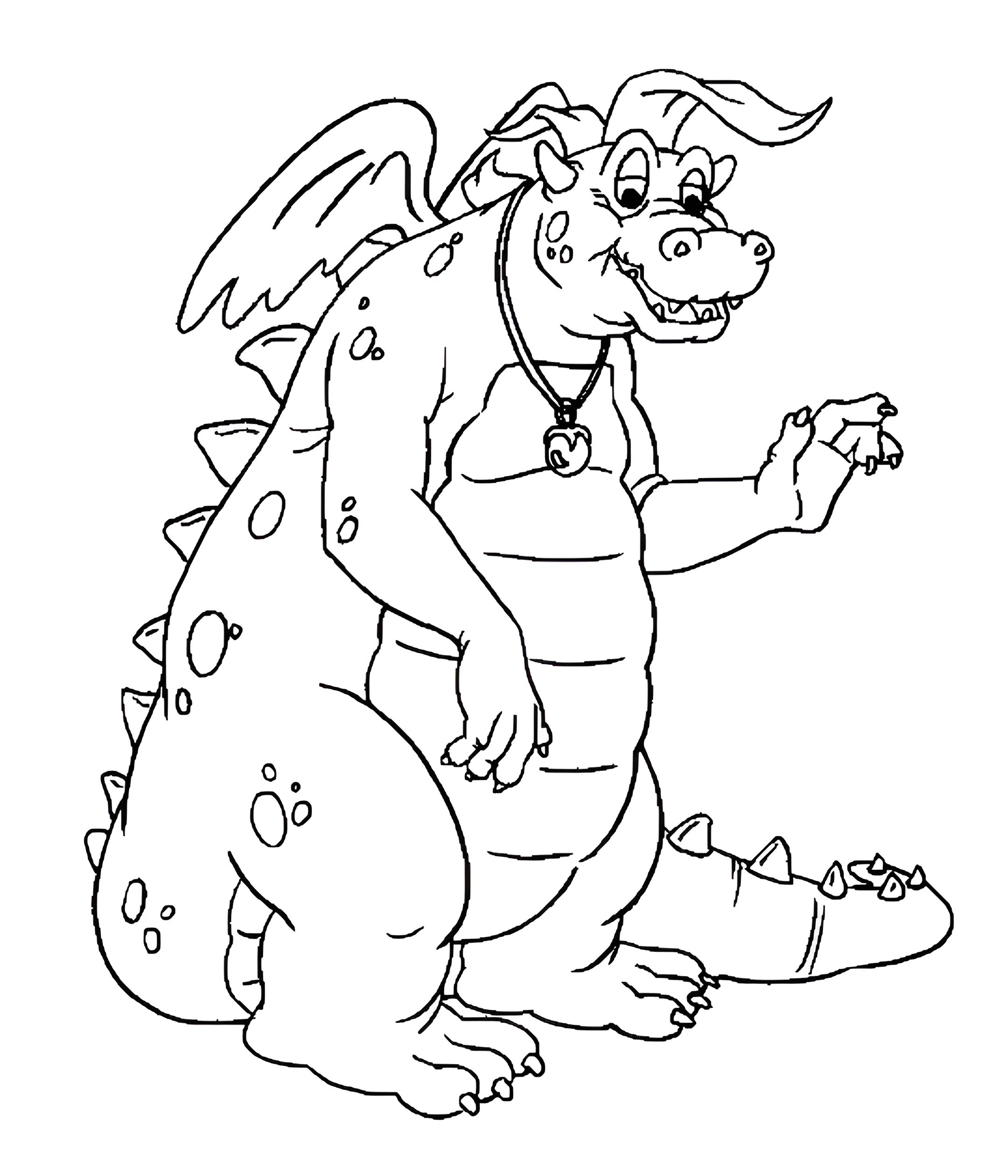 Дракон из мультика dragon tales, картинка раскраска №11111. Популярные раскраски. Драконы.
