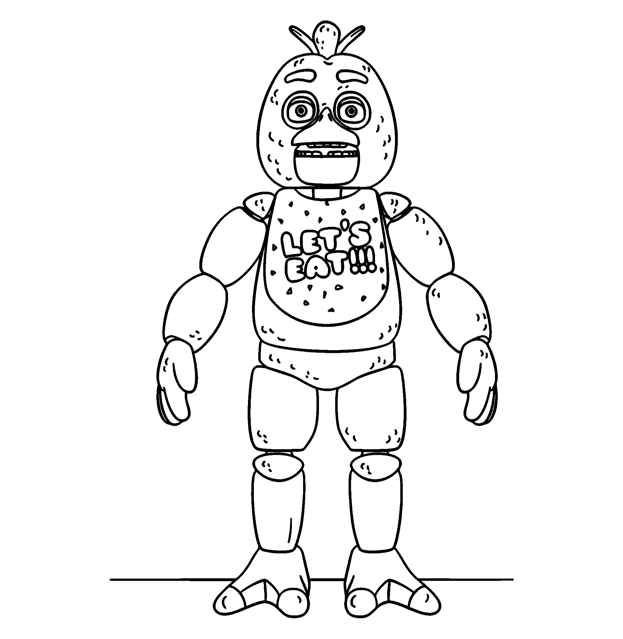 Аниматроник Чика, раскраска №10383. Популярные раскраски. ФНАФ FNAF (Five Nights at Freddy’s) и Аниматроники.