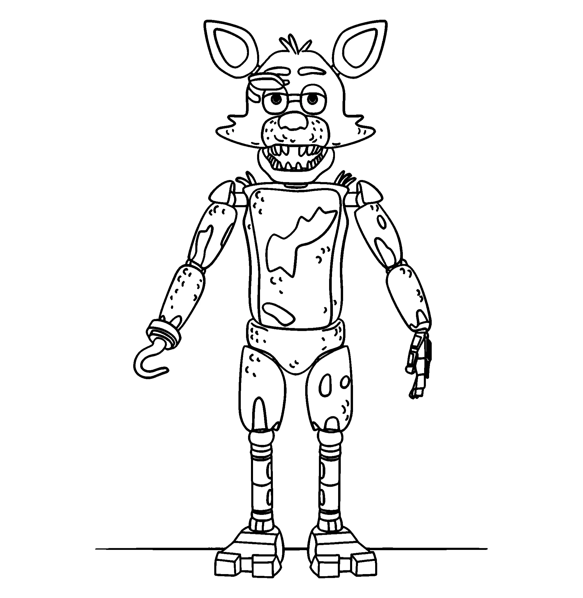 Аниматроник Фокси, раскраска №10377. Популярные раскраски. ФНАФ FNAF (Five Nights at Freddy’s) и Аниматроники.