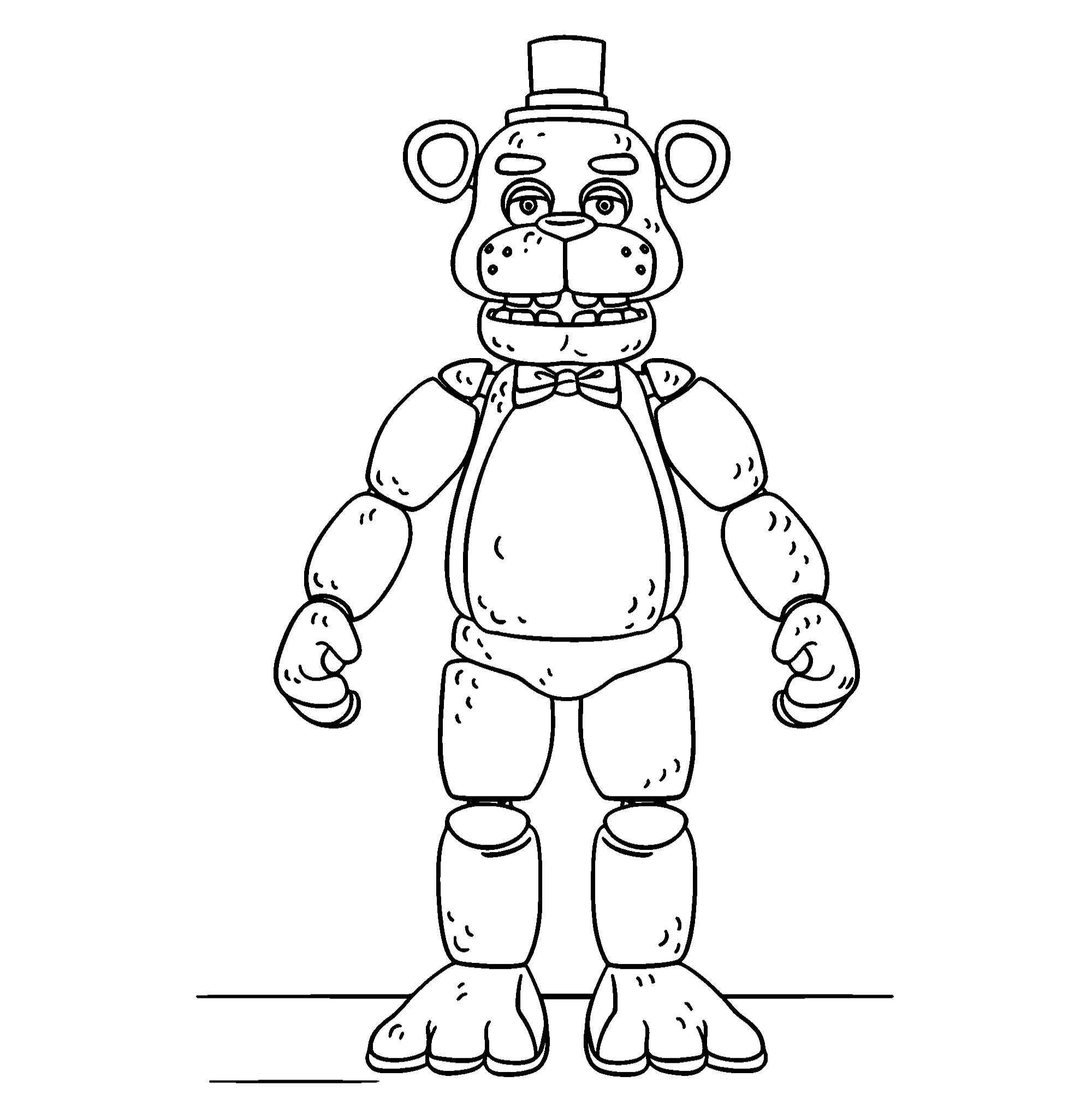 Аниматроник Фредди, картинка раскраска №10396. Популярные раскраски. ФНАФ FNAF (Five Nights at Freddy’s) и Аниматроники.