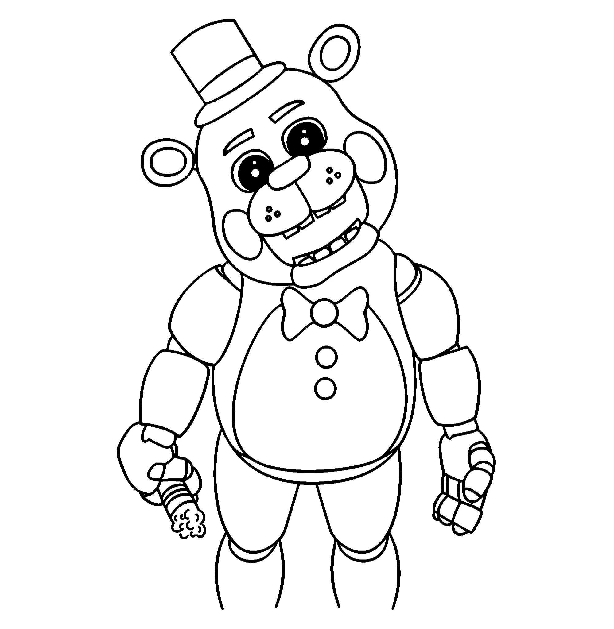 Милый Фредди из Фнаф №10406. Популярные раскраски. ФНАФ FNAF (Five Nights at Freddy’s) и Аниматроники.
