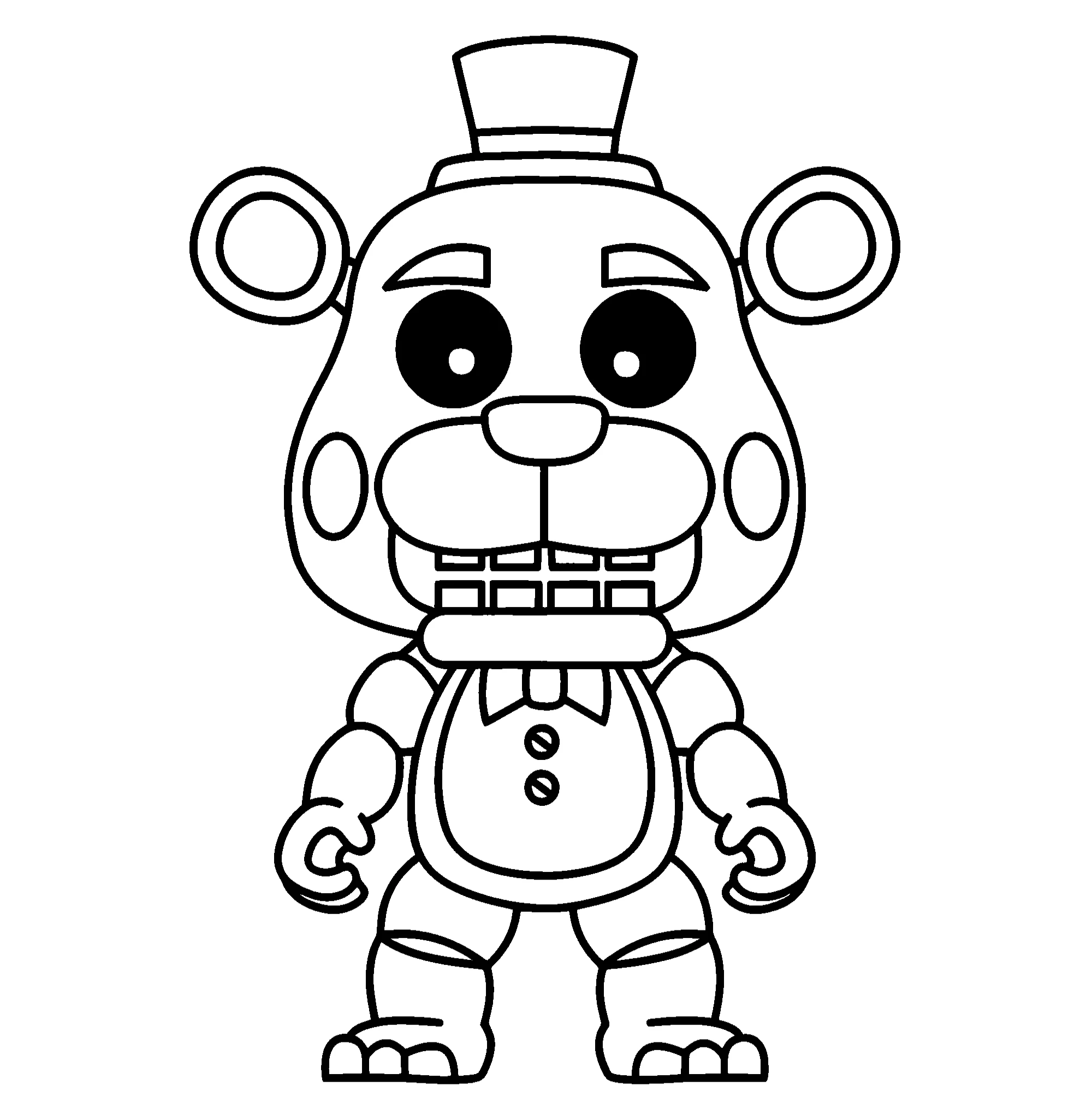 Мишка Фредди из Фнаф, раскраска №10407. Популярные раскраски. ФНАФ FNAF (Five Nights at Freddy’s) и Аниматроники.