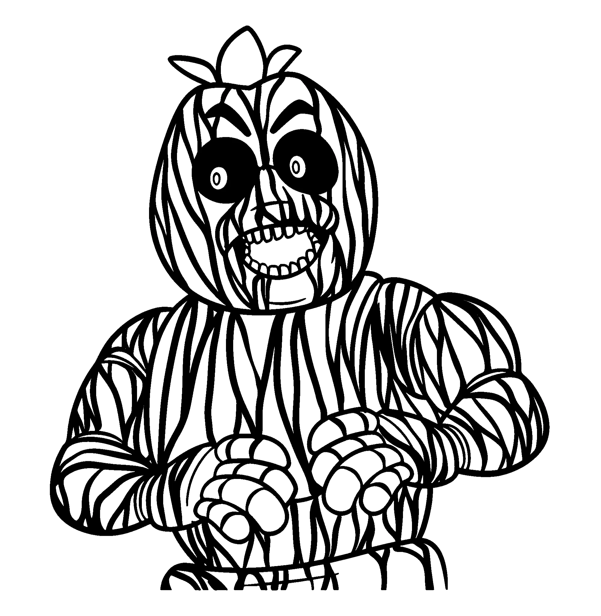 Призрачная Чика из Фнаф, раскраска №10437. Популярные раскраски. ФНАФ FNAF (Five Nights at Freddy’s) и Аниматроники.