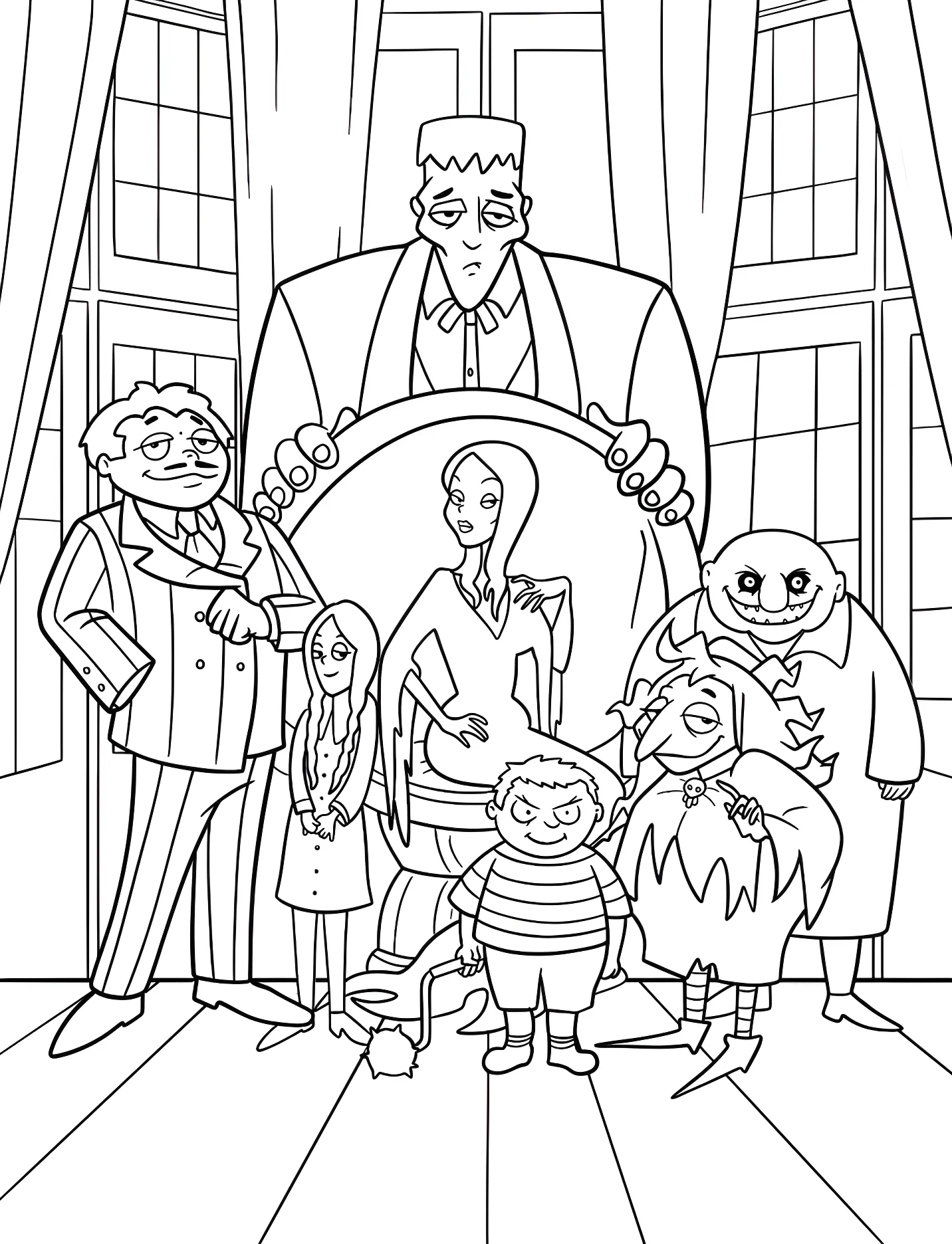 Семья Аддамс для детей №16539. Хэллоуин (Halloween). Семейка Аддамс (The Addams Family).