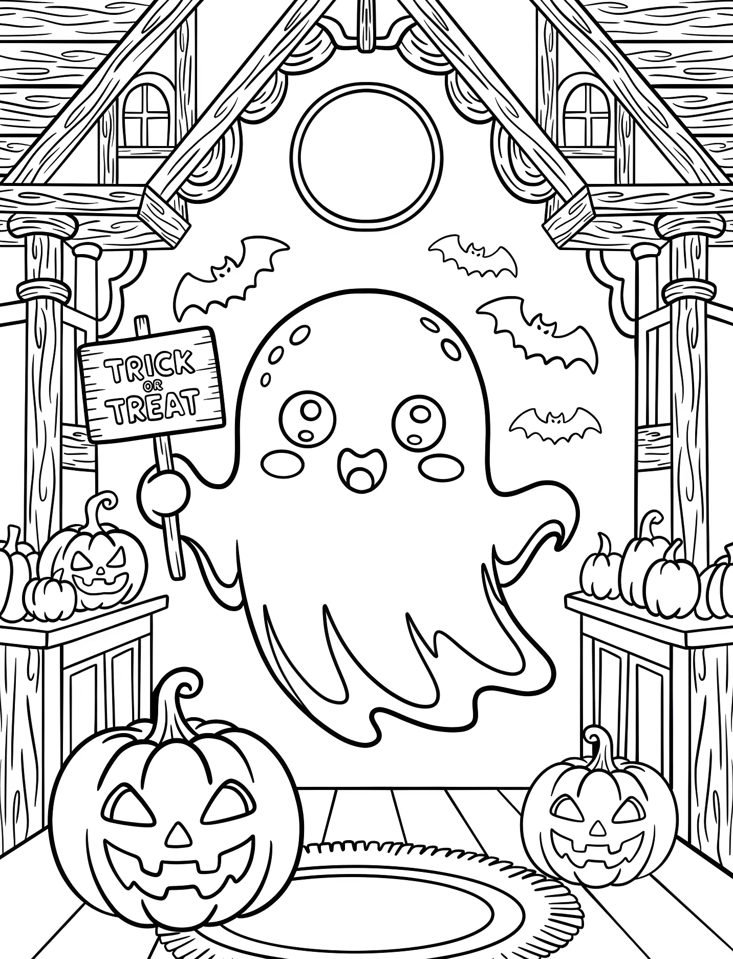 Забавный призрак на Хэллоуин для детей №17652. Хэллоуин (Halloween). Кошелек или жизнь.