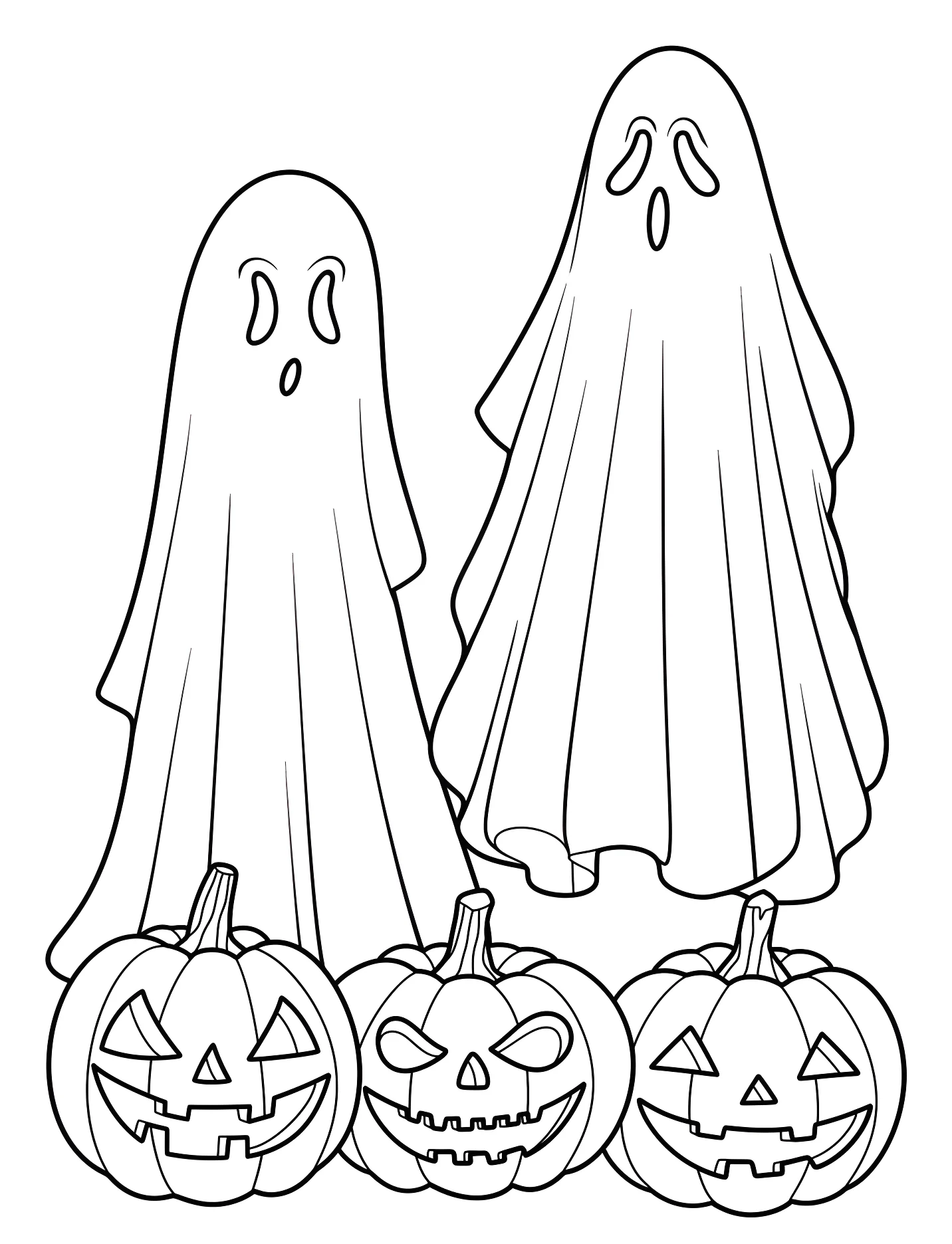 Привидения и тыквы для детей №17408. Хэллоуин (Halloween). Тыквы.