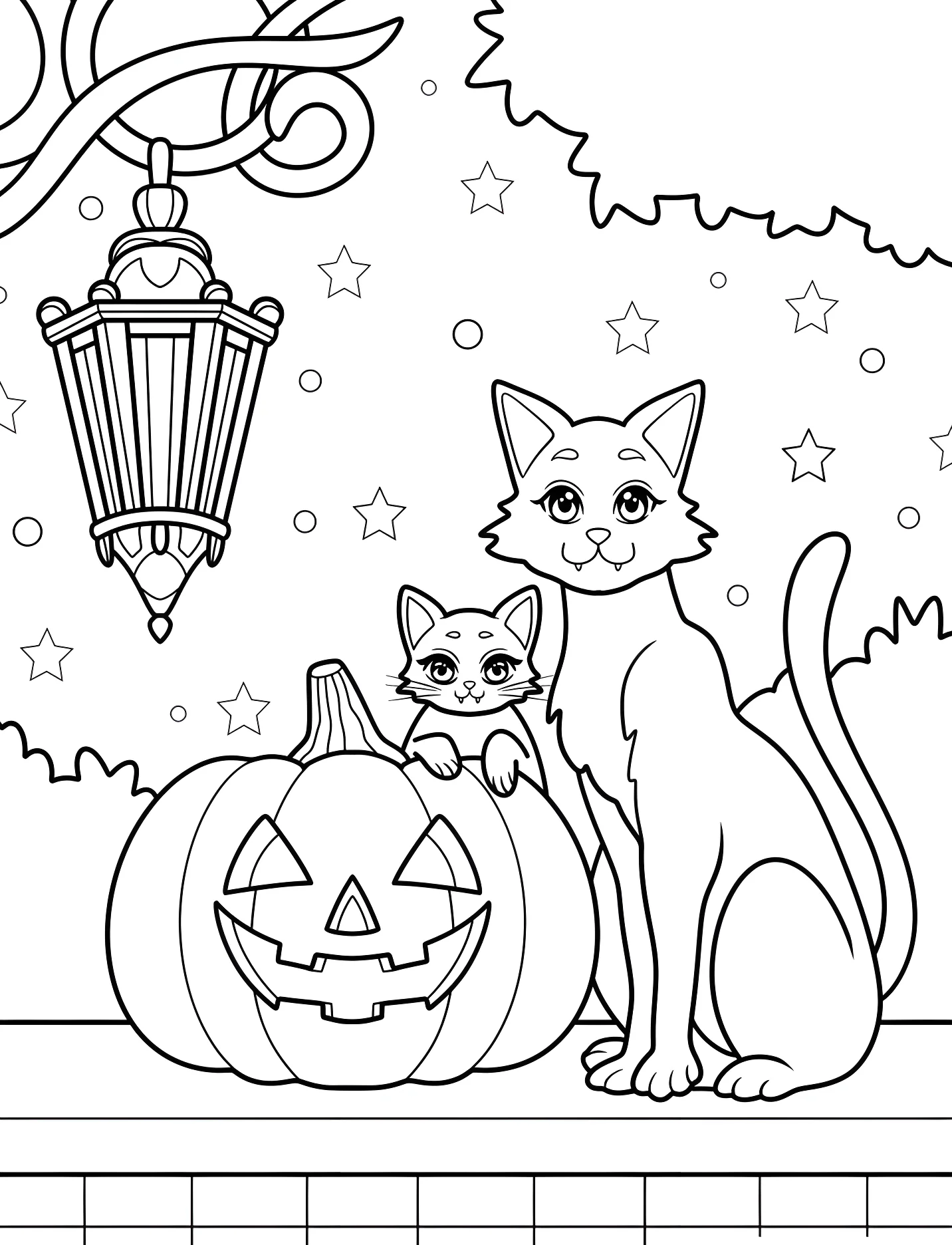 Коты и тыква для детей №17410. Хэллоуин (Halloween). Тыквы.