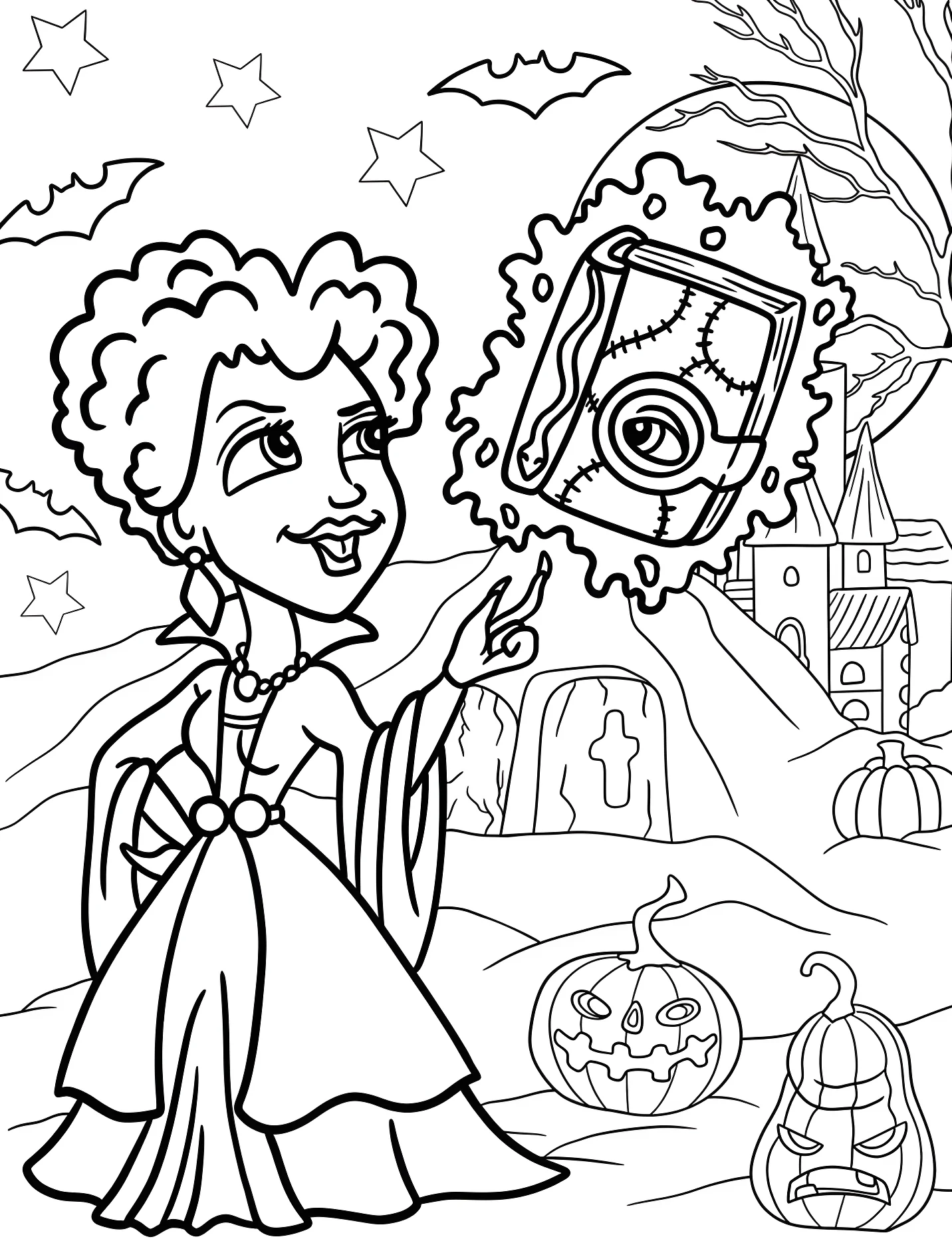 Веселая ведьма Уинни занимается магией для детей №17024. Хэллоуин (Halloween). Фокус-покус (Hocus Pocus).