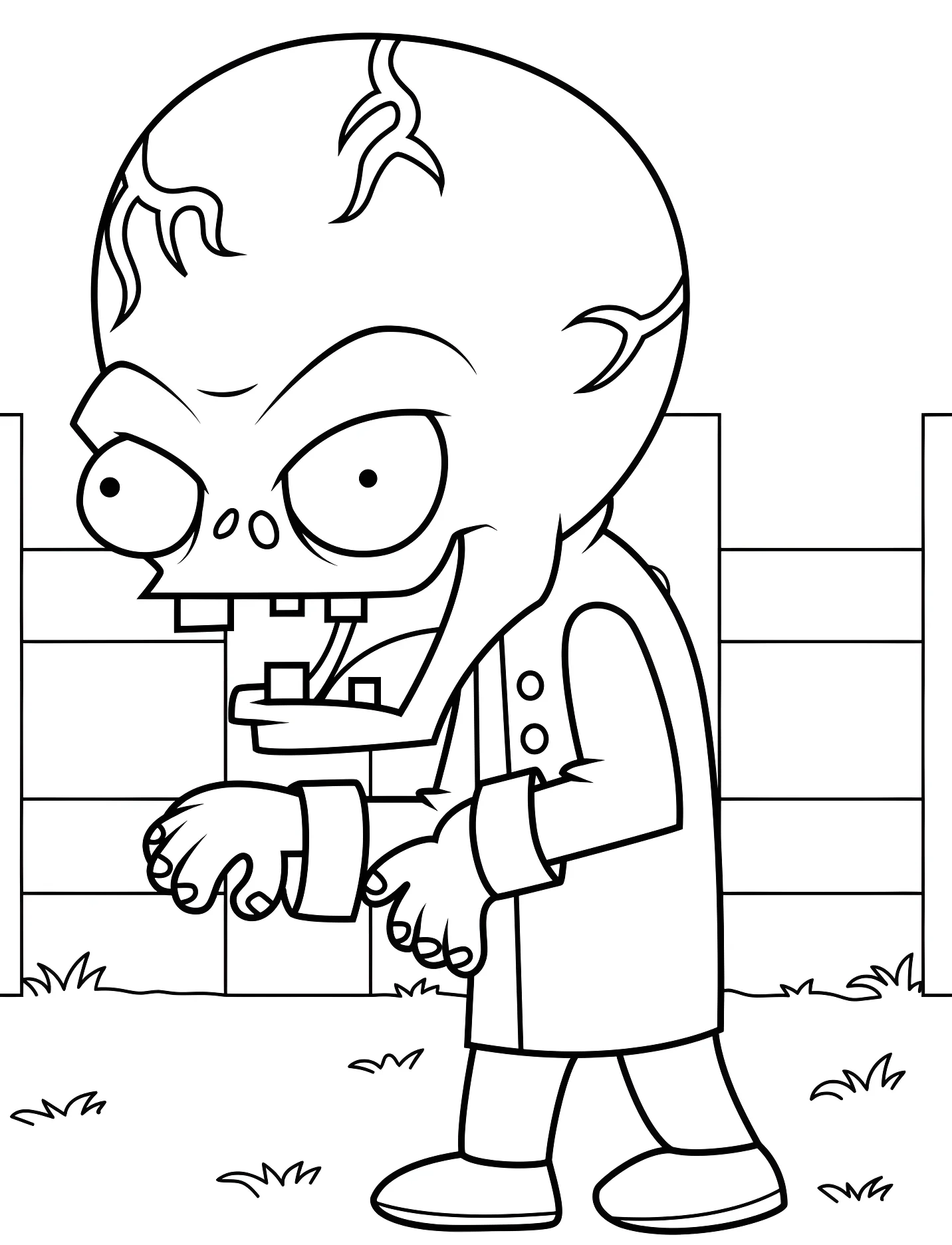 Забавный зомби с большим мозгом для детей №17874. Хэллоуин (Halloween). Зомби.