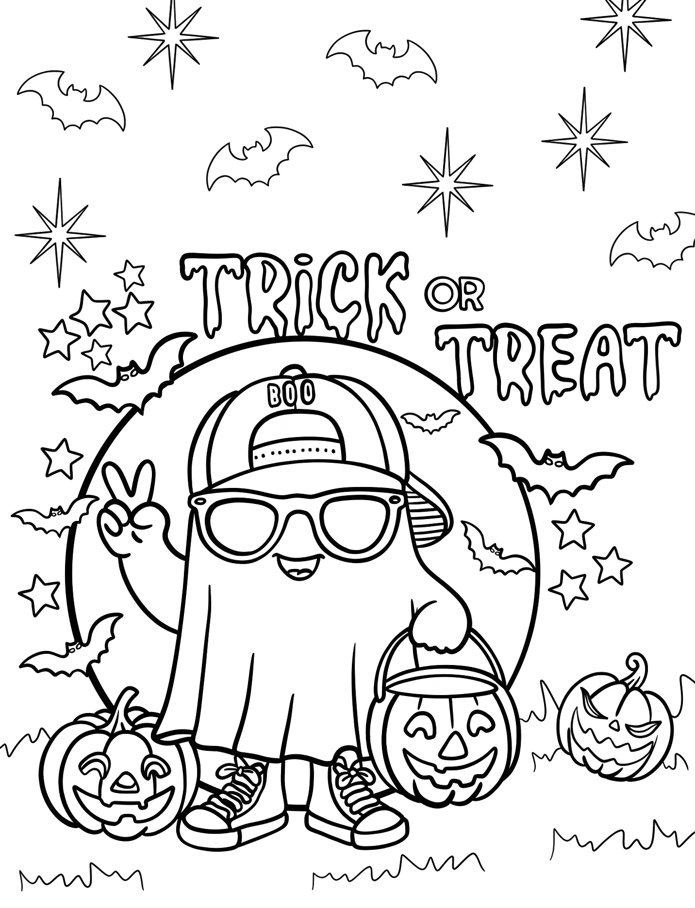 Забавный призрак на Хэллоуин для детей №17657. Хэллоуин (Halloween). Кошелек или жизнь.