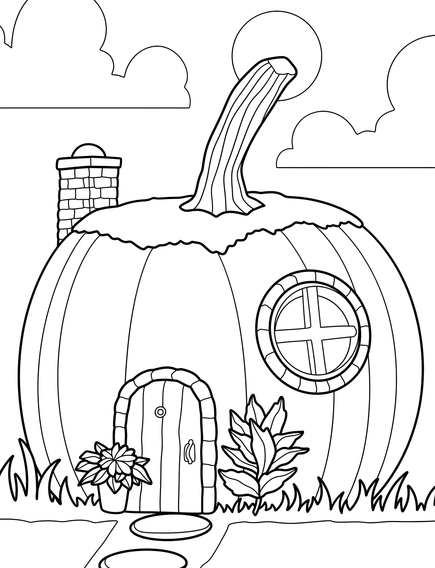 Уютный домик тыква для детей №17418. Хэллоуин (Halloween). Тыквы.