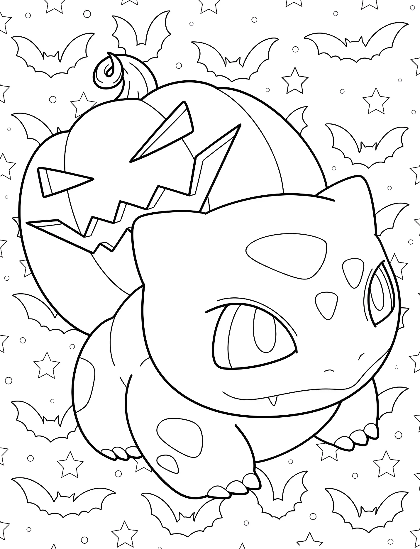 Покемон Squirtle с тыквой на спине для детей №16977. Хэллоуин (Halloween). Покемоны на Хэллоуин.