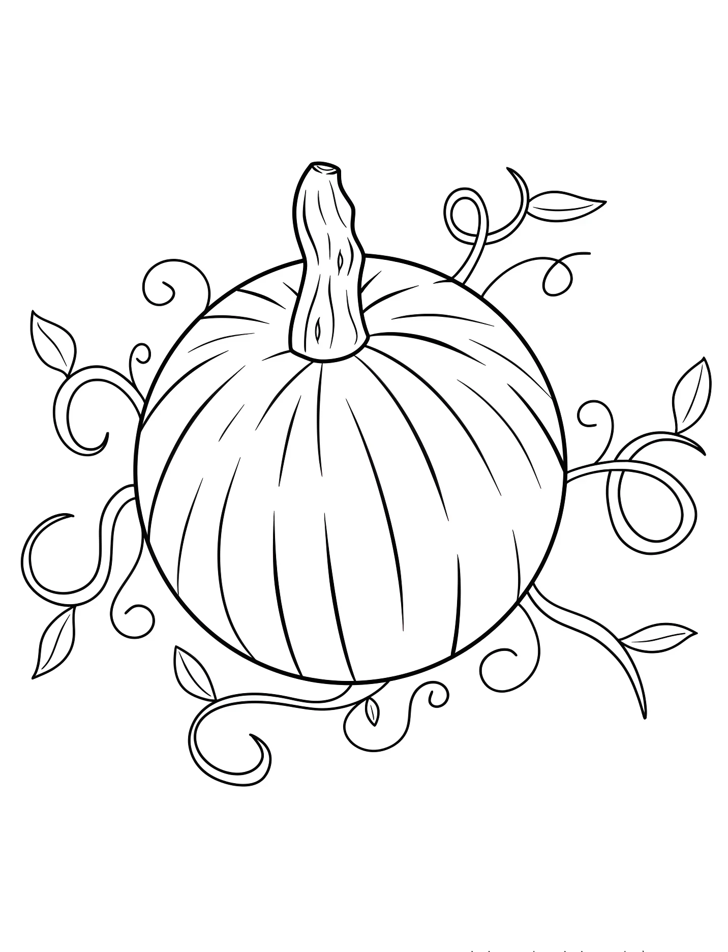 Большая тыква с листьями для детей №17423. Хэллоуин (Halloween). Тыквы.