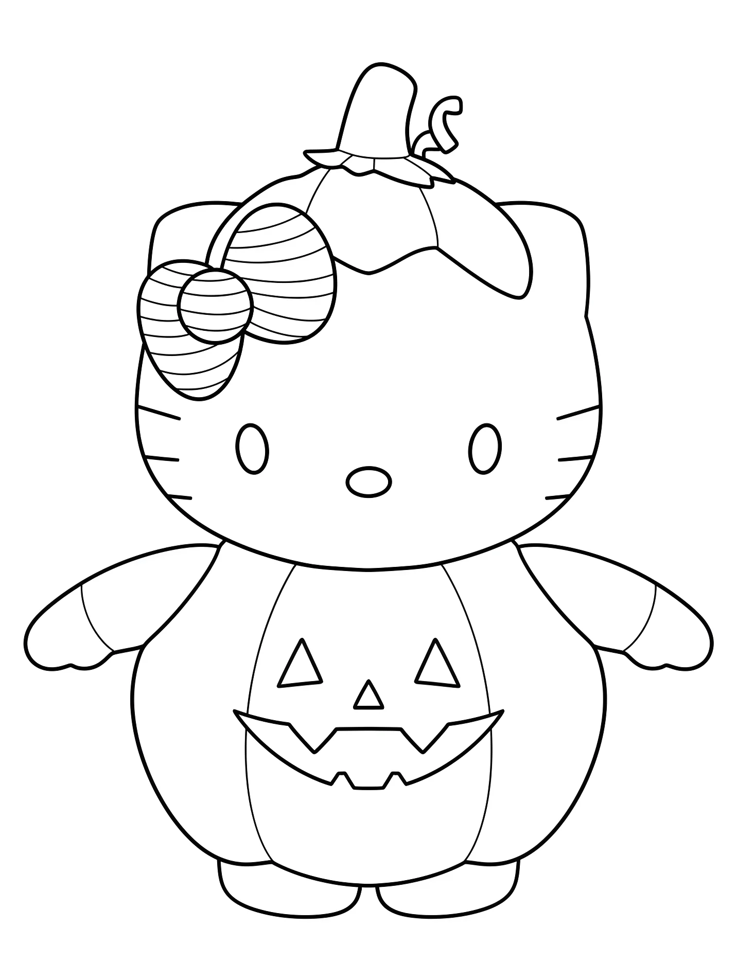 Хэлло Китти в тыкве для малышей №17424. Хэллоуин (Halloween). Тыквы.