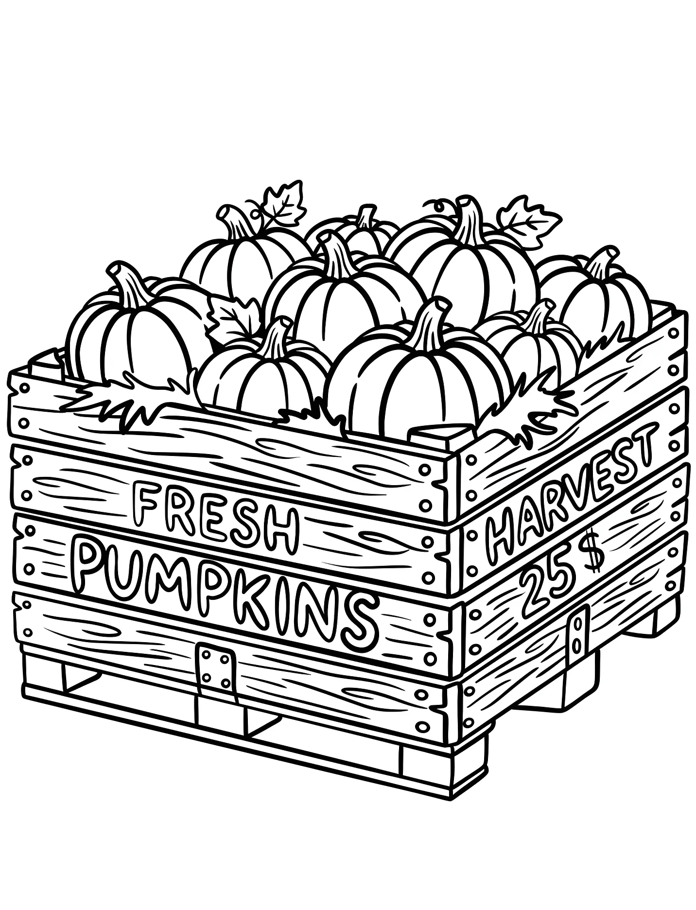 Тыквы в ящике для детей №17430. Хэллоуин (Halloween). Тыквы.