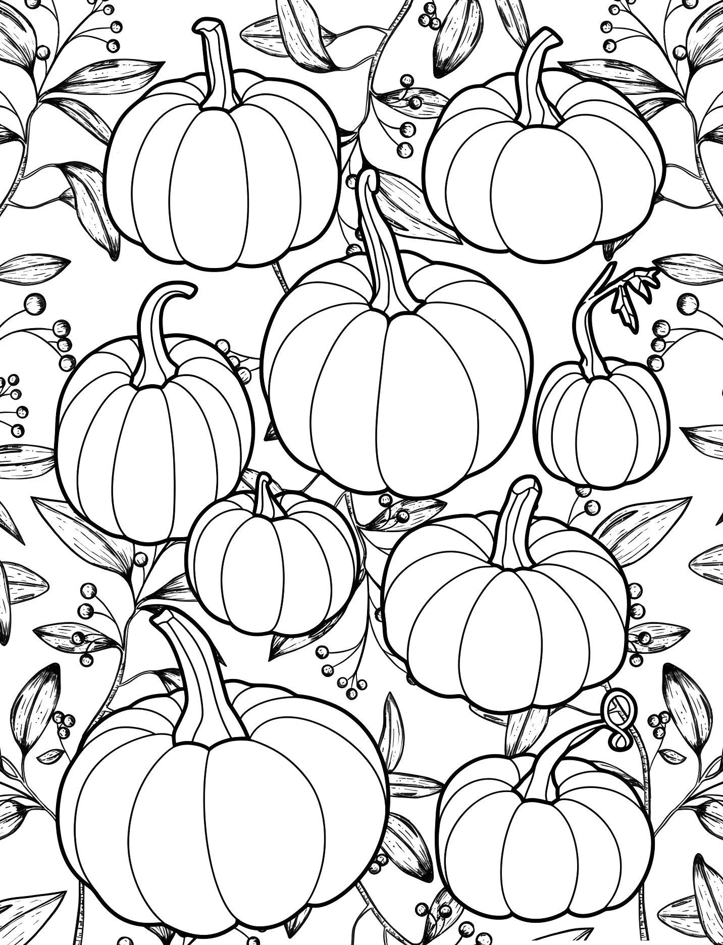 Забавные тыквы с листьями для детей №17431. Хэллоуин (Halloween). Тыквы.