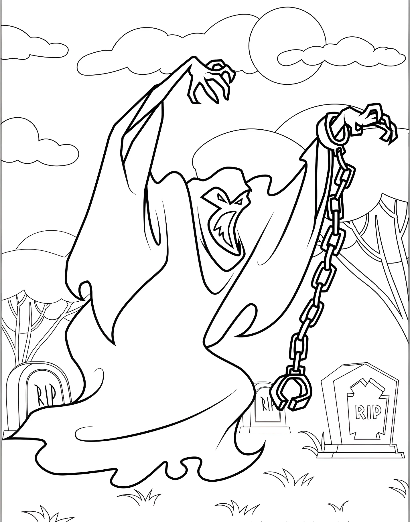 Забавный призрак из мультфильма Скуби-Ду №17553. Хэллоуин (Halloween). Скуби-Ду (Scooby-Doo).