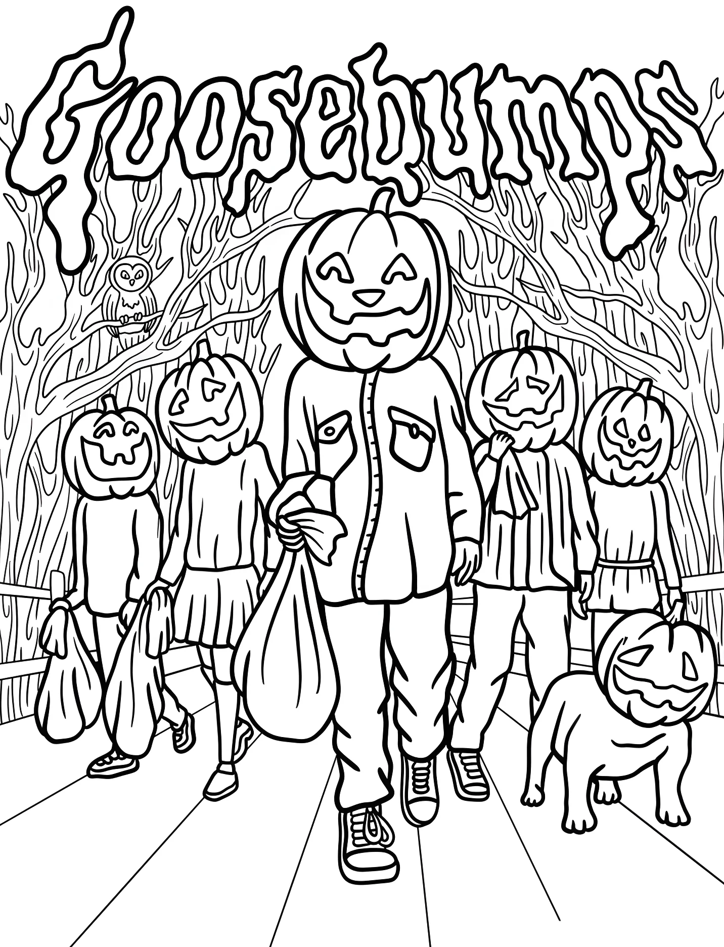 Весёлые тыквы атакуют для детей №16835. Хэллоуин (Halloween). Ужастики (Goosebumps).
