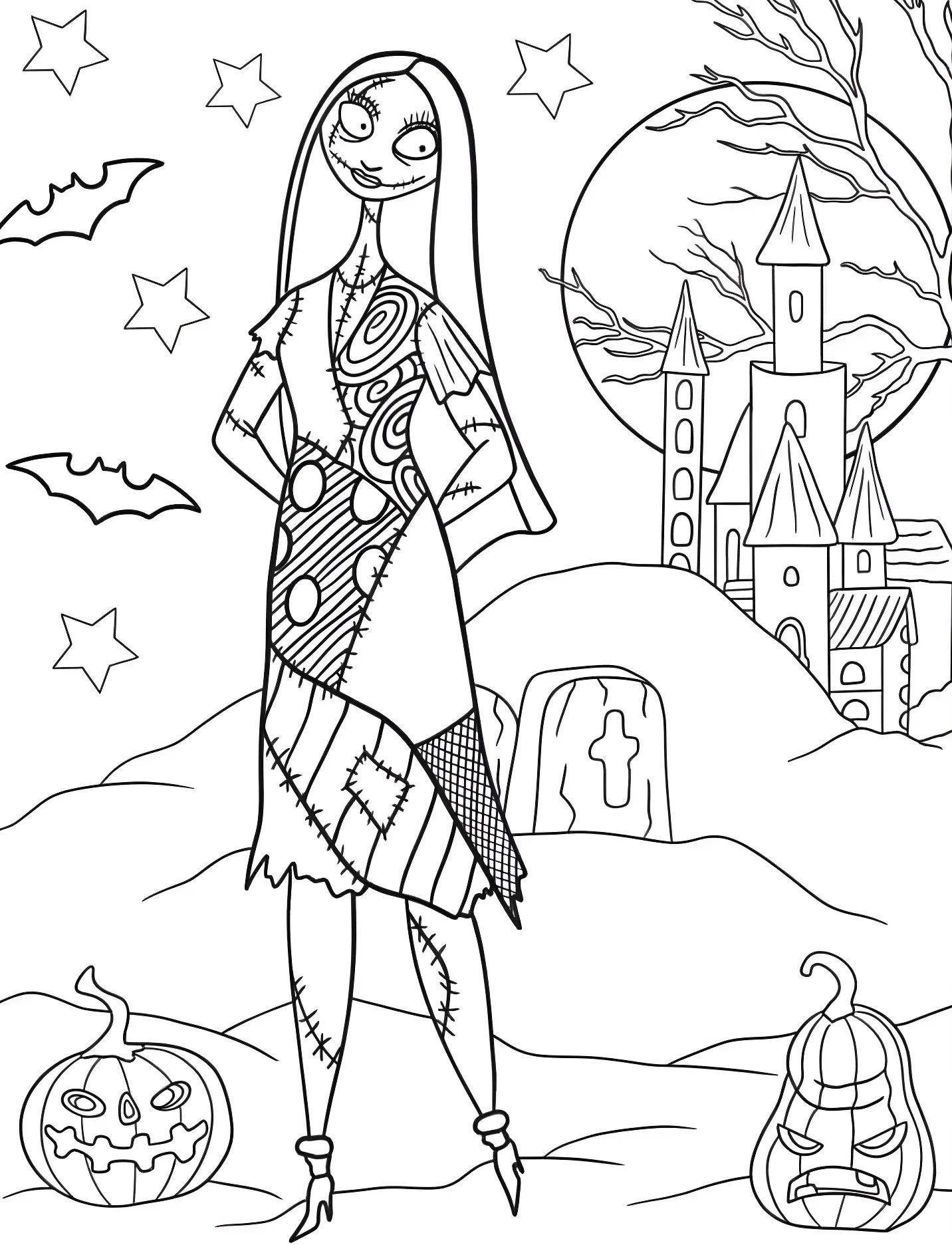 Салли на Хэллоуин для детей №17295. Хэллоуин (Halloween). Кошмар перед Рождеством (The Nightmare Before Christmas).